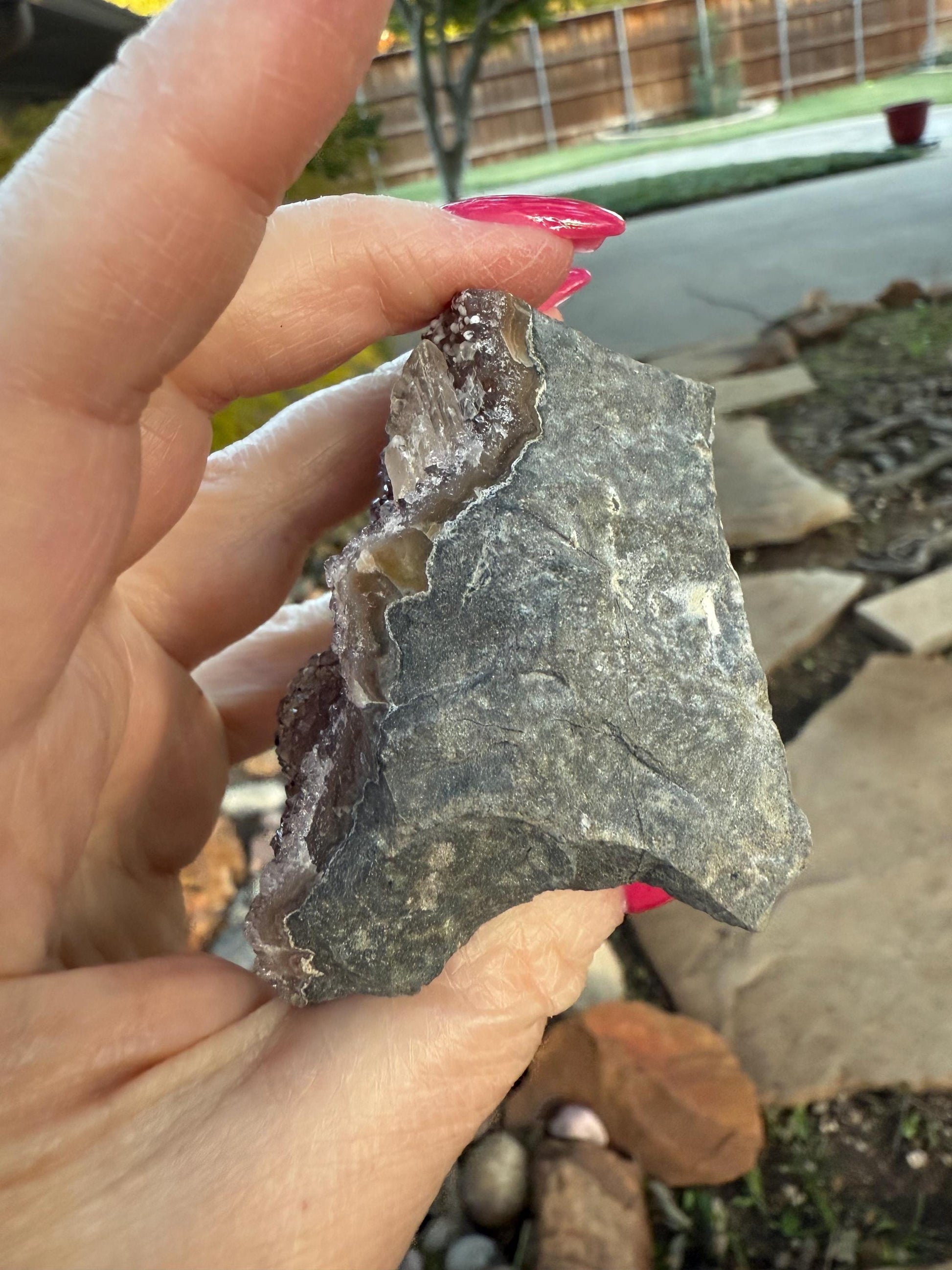 Mauve Brown Galaxy Stalactite Eye Amethyst Bed, 2”x2”, altar, gift, crystals, high vibration crystals