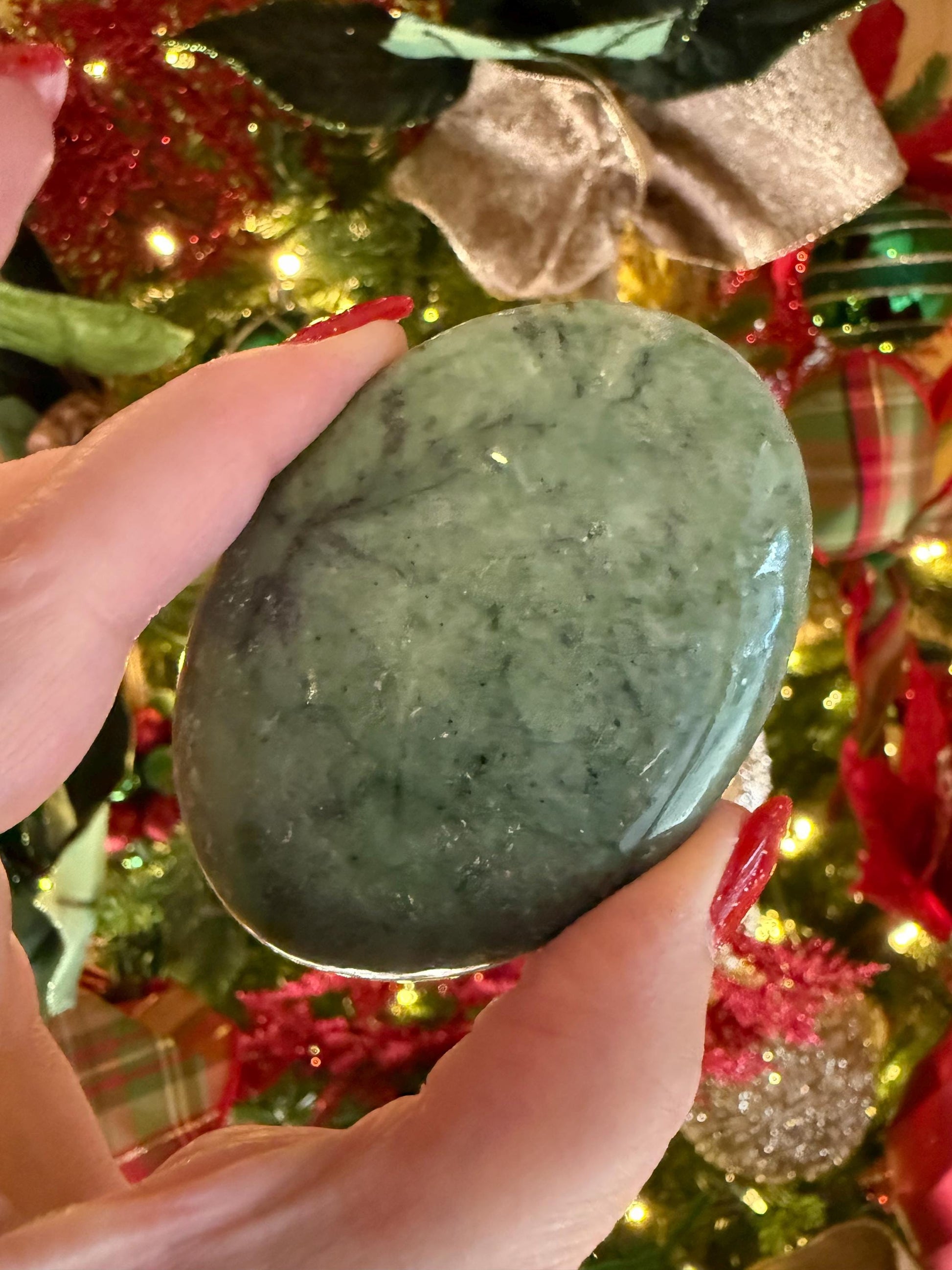 Nephrite Jade Palm Stone, Exquisite, approx 3”, gift, new in shop, healing crystals