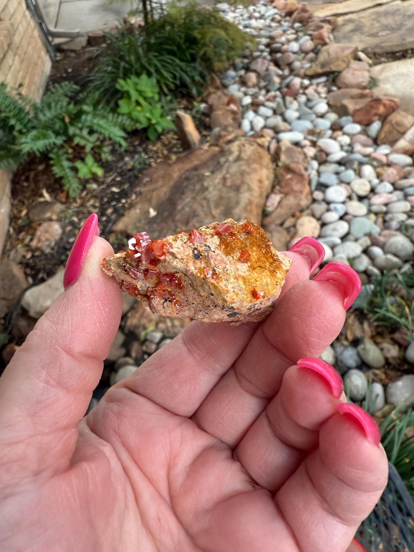 Chunky Vanadinite on Barite, sparkly with beautiful colors, high vibration crystals, gifts, 2”