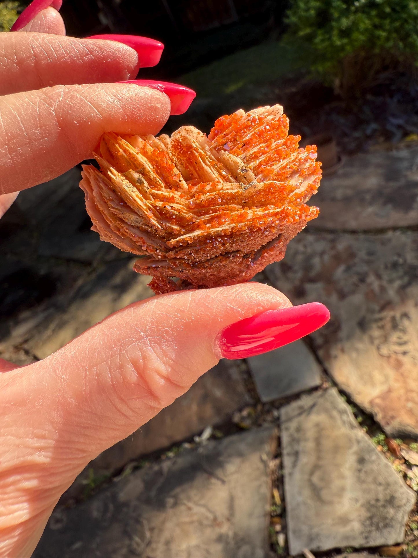 Chunky Rosette of Vanadinite on Barite, sparkly with beautiful petals, high vibration crystals, gifts