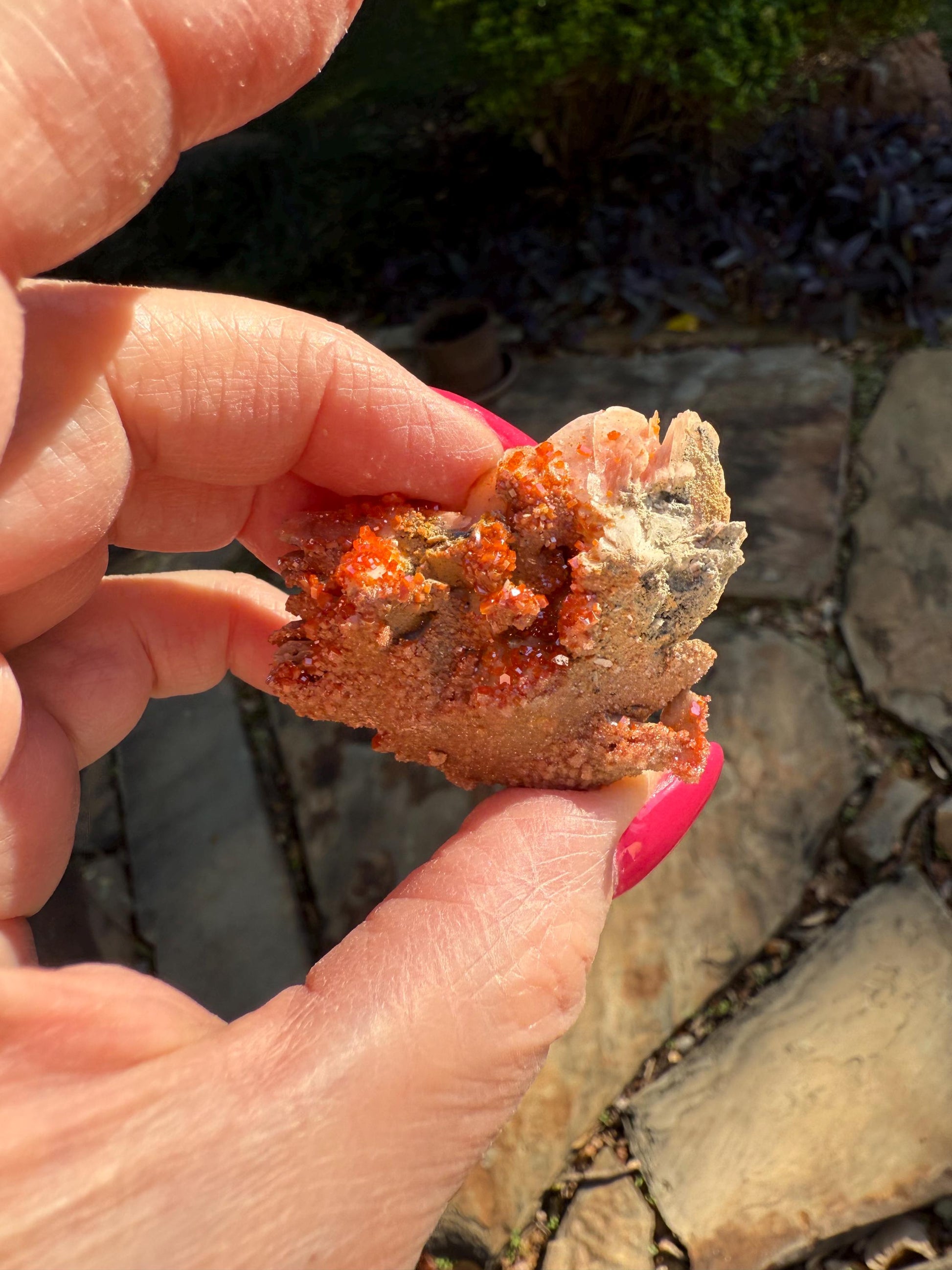 Chunky Rosette of Vanadinite on Barite, sparkly with beautiful petals, high vibration crystals, gifts