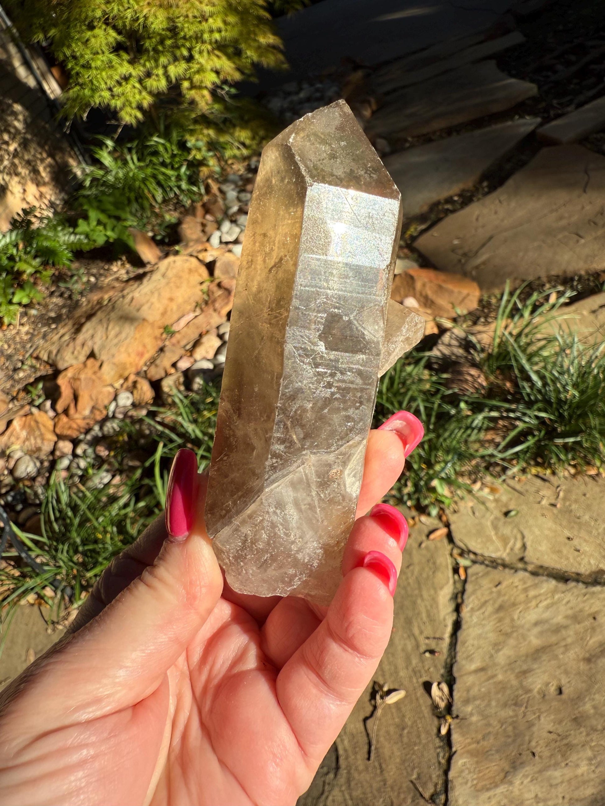 Smoky Lemurian wand, 3.5”, record keepers, high vibration crystals, crystal healing, gift