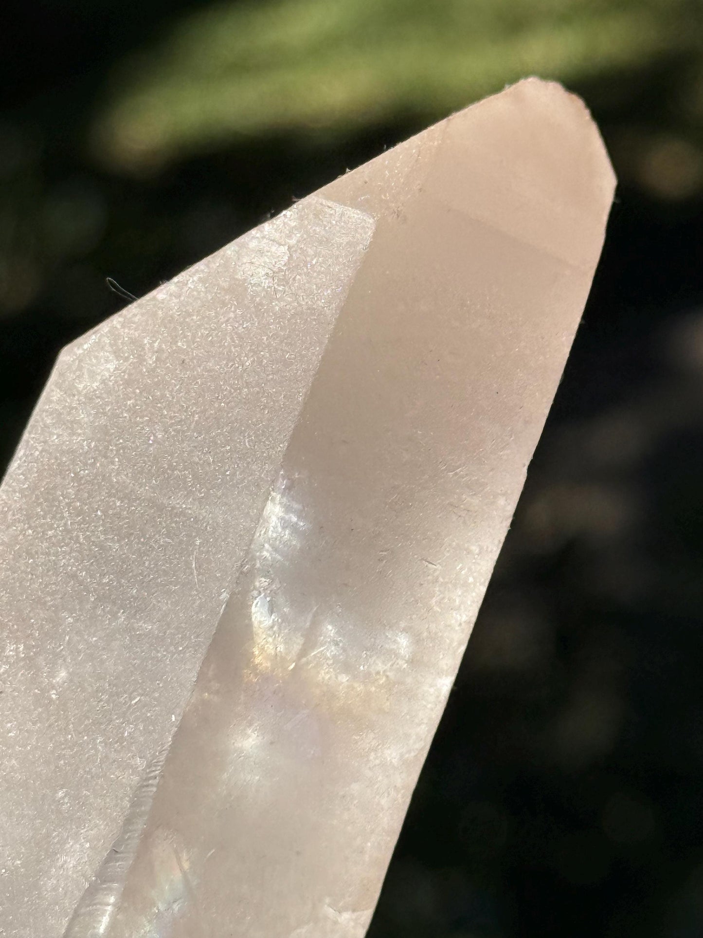 Strawberry Pink Mint Lemurian Crown Wand, new, high quality, striations, crystal healing, 7”, hematite, chlorite premium