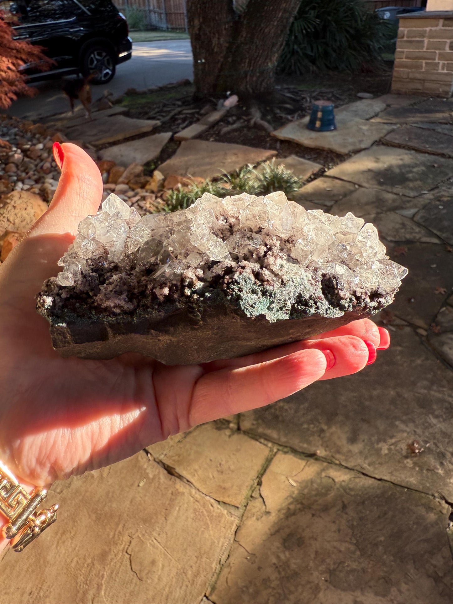 Sparkly Apophyllite Fairy Bed with points like diamonds, new, high vibration crystals, gifts, altar