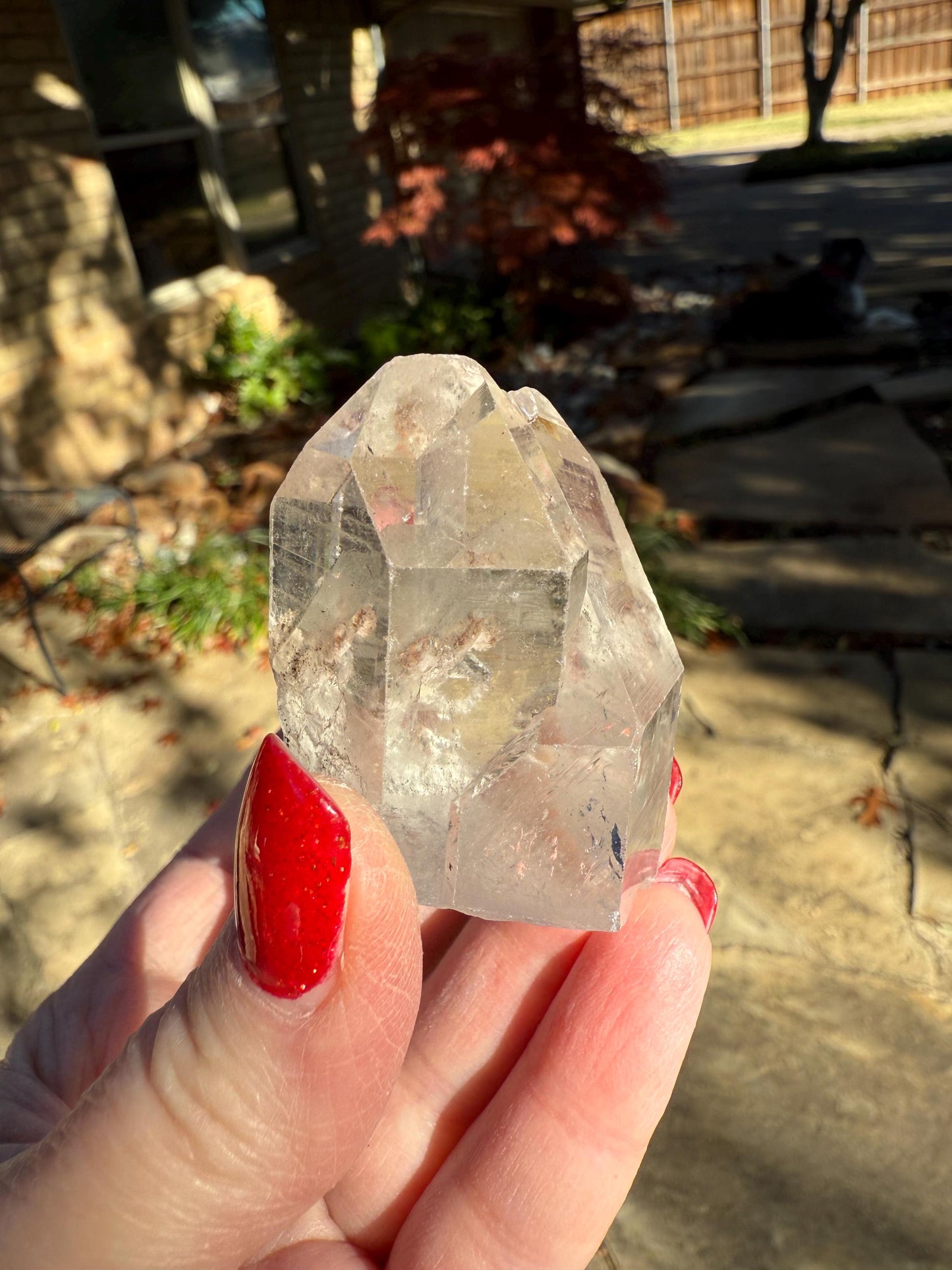 Lemurian Point Twin Tip with Pyrite & Hematite, high vibration crystals, Lost Magick Group, healing, gift