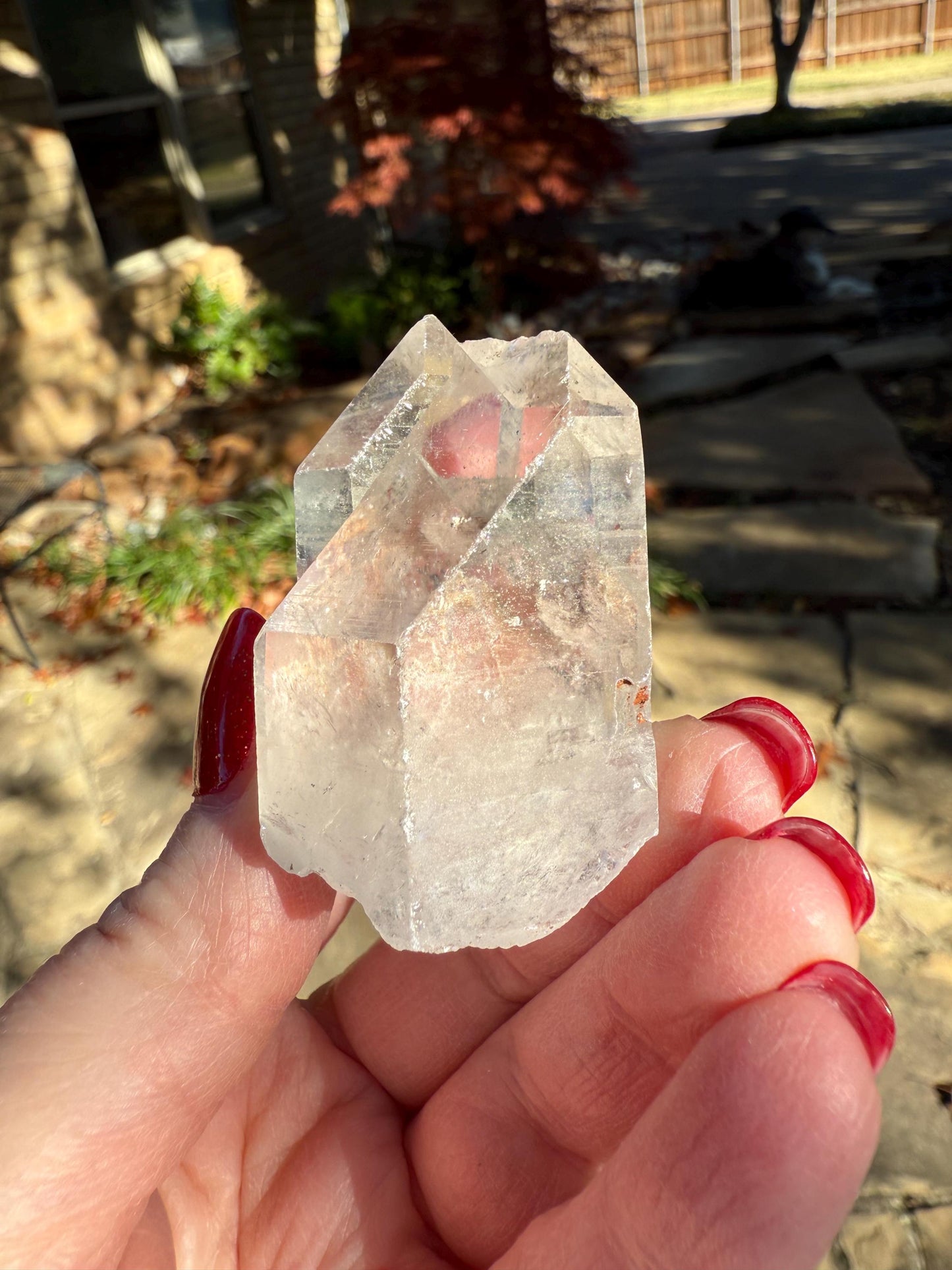 Lemurian Point Twin Tip with Pyrite & Hematite, high vibration crystals, Lost Magick Group, healing, gift