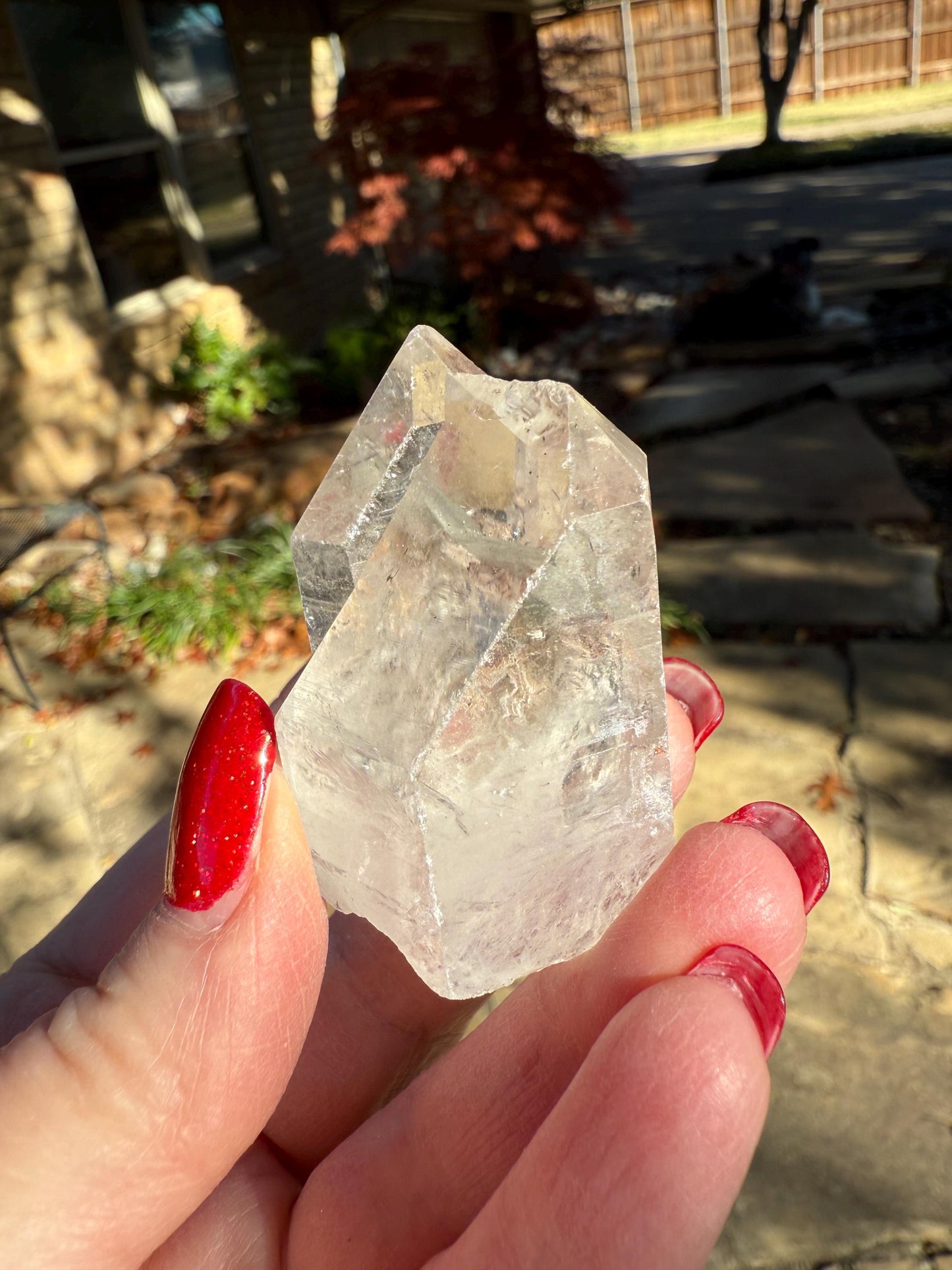 Lemurian Point Twin Tip with Pyrite & Hematite, high vibration crystals, Lost Magick Group, healing, gift