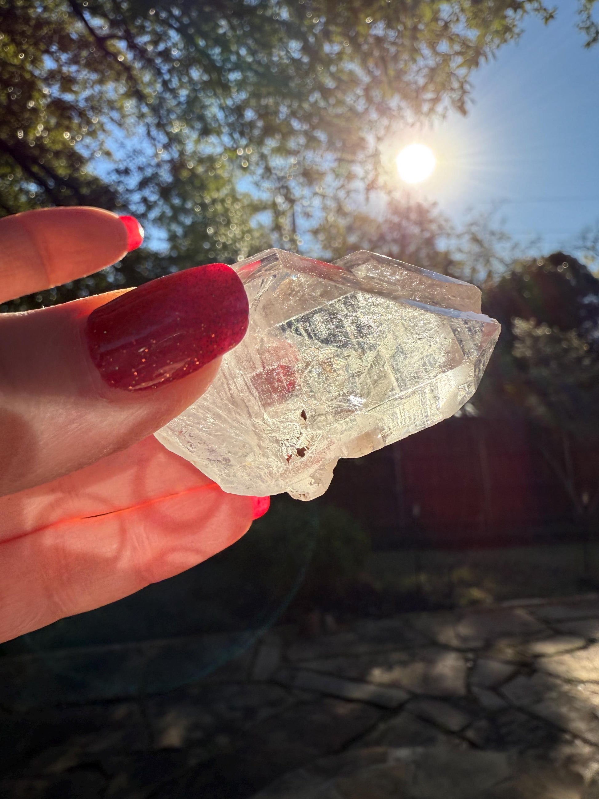 Lemurian Point Twin Tip with Pyrite & Hematite, high vibration crystals, Lost Magick Group, healing, gift