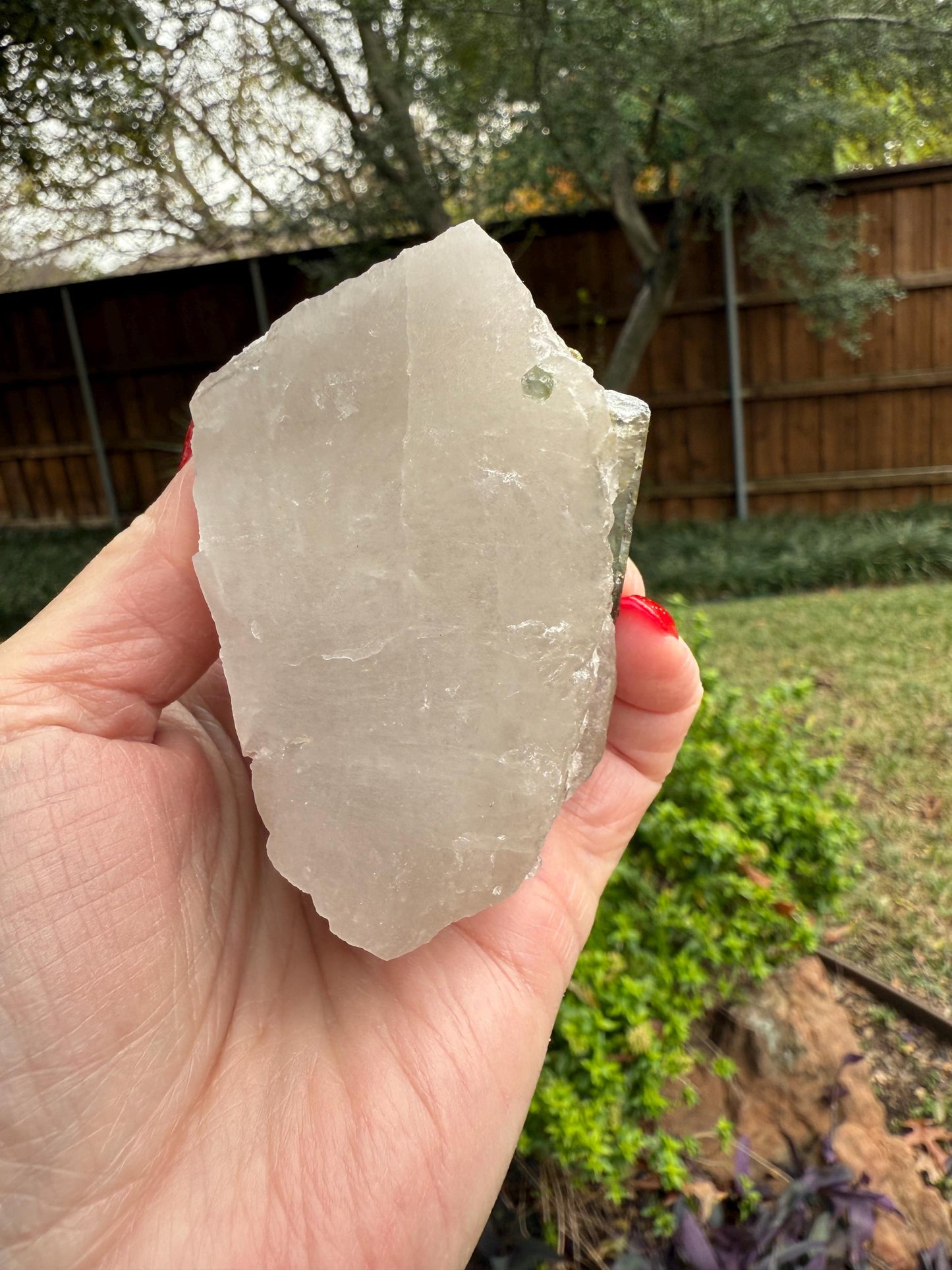 Large Green Tourmaline in Quartz with inner rod, stunning raw altar piece 7 oz, high vibration crystals, 3”