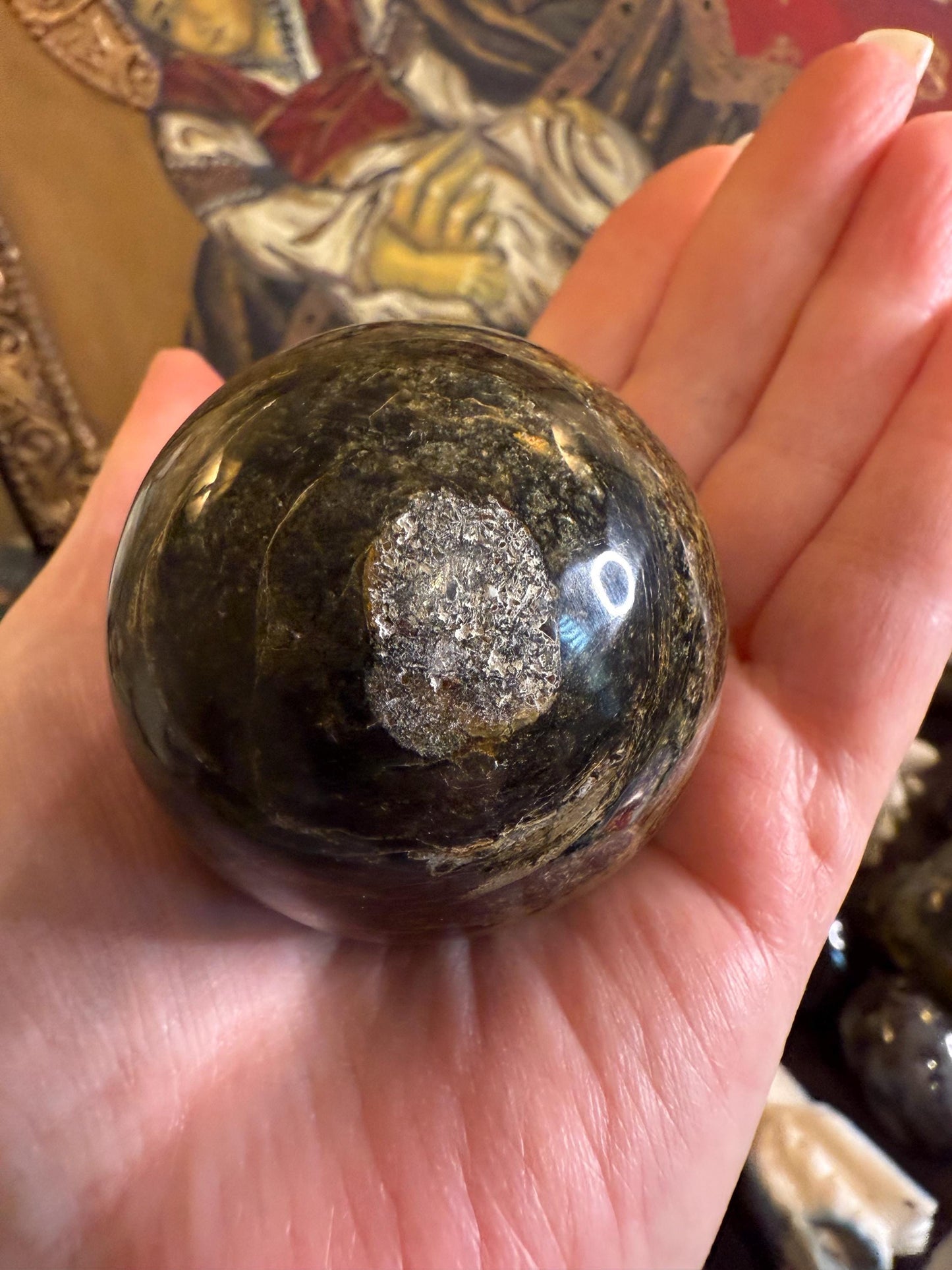 Blue Pietersite Sphere, New, altar, gift, crystal healing, high vibration crystals, 6.25”