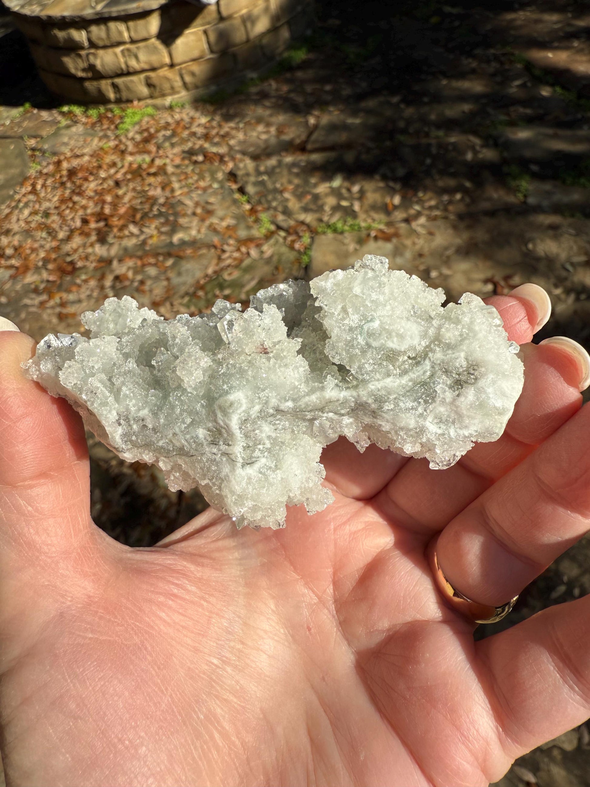 Sparkly Apophyllite Fairy Bed pure diamond crust, new, high vibration crystals, gifts, altar, 3.5”