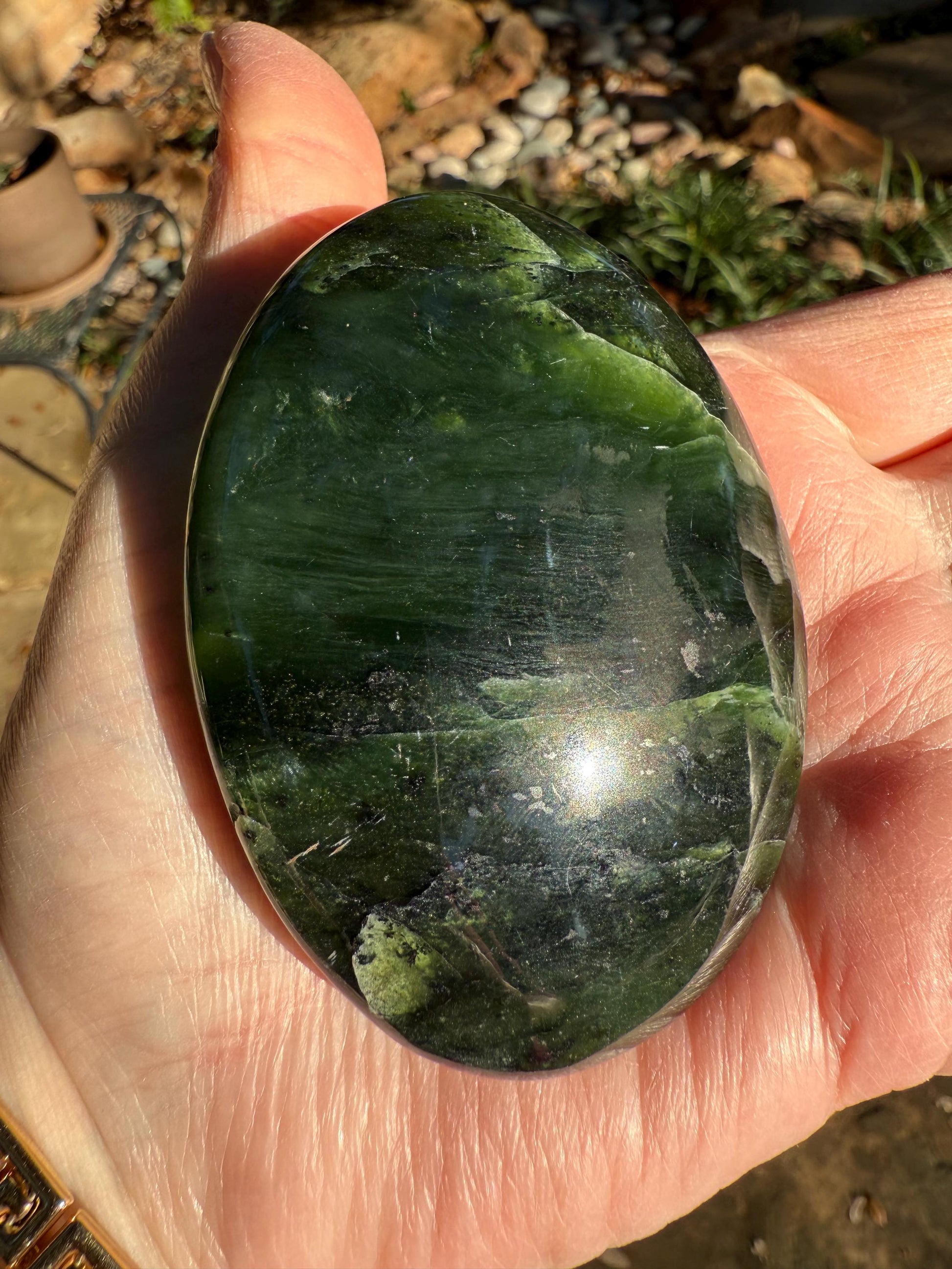 New Serpentine Palm Stone, 3”, New, Crystal Healing, Gift, Altar, High Vibration Crystals