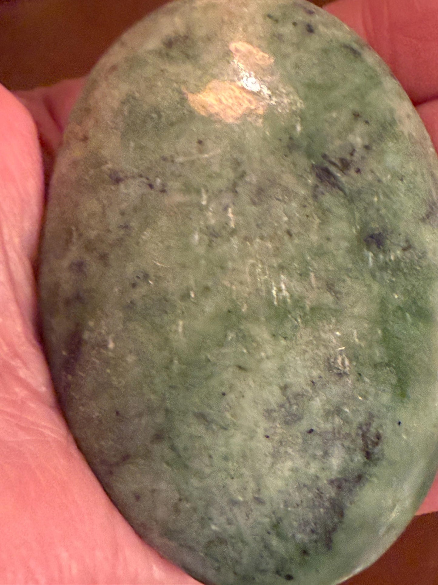 Nephrite Jade Palm Stone, Exquisite, approx 3”, gift, new in shop, healing crystals