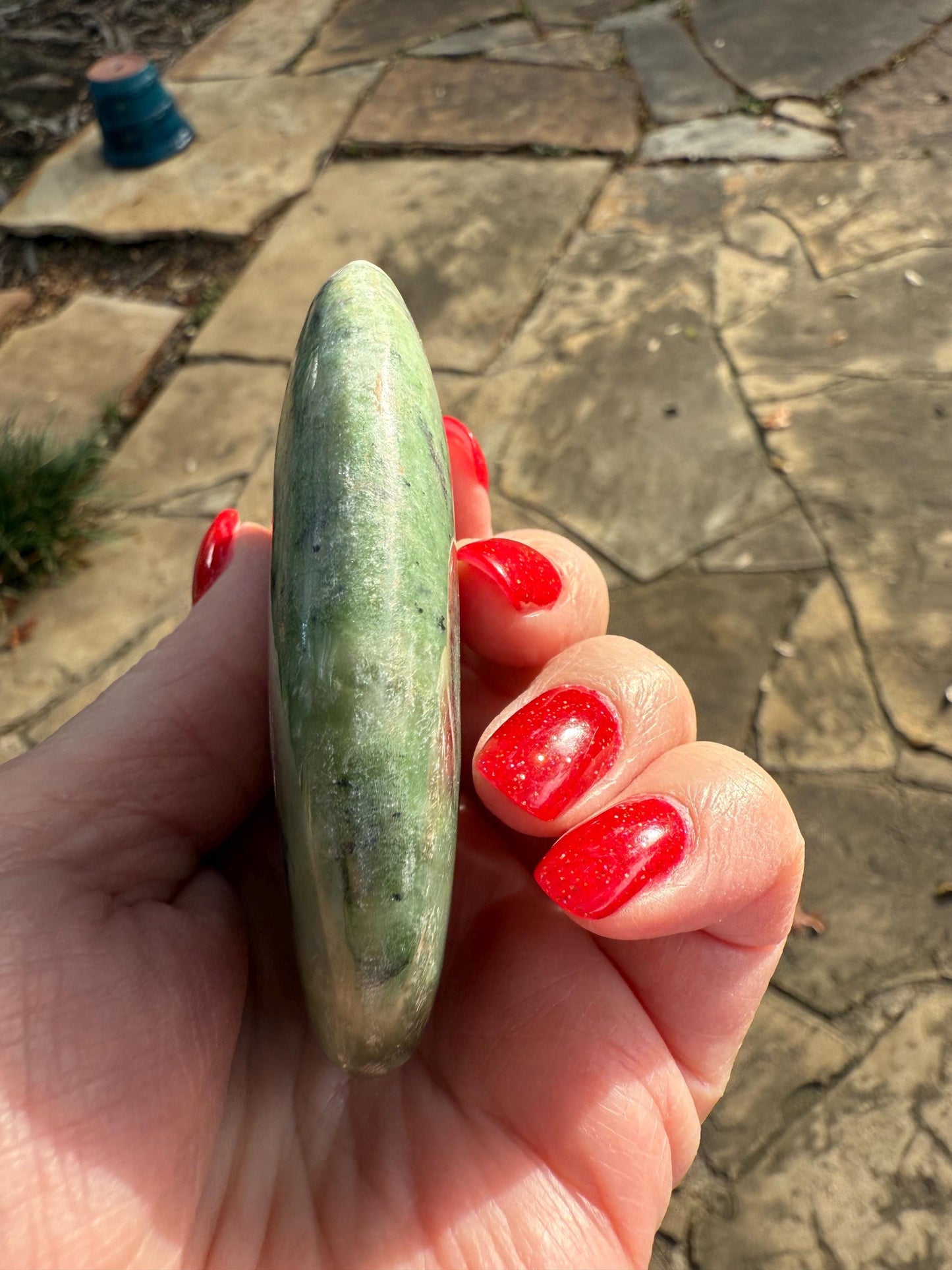 Nephrite Jade Palm Stone, Exquisite, approx 3”, gift, new in shop, healing crystals