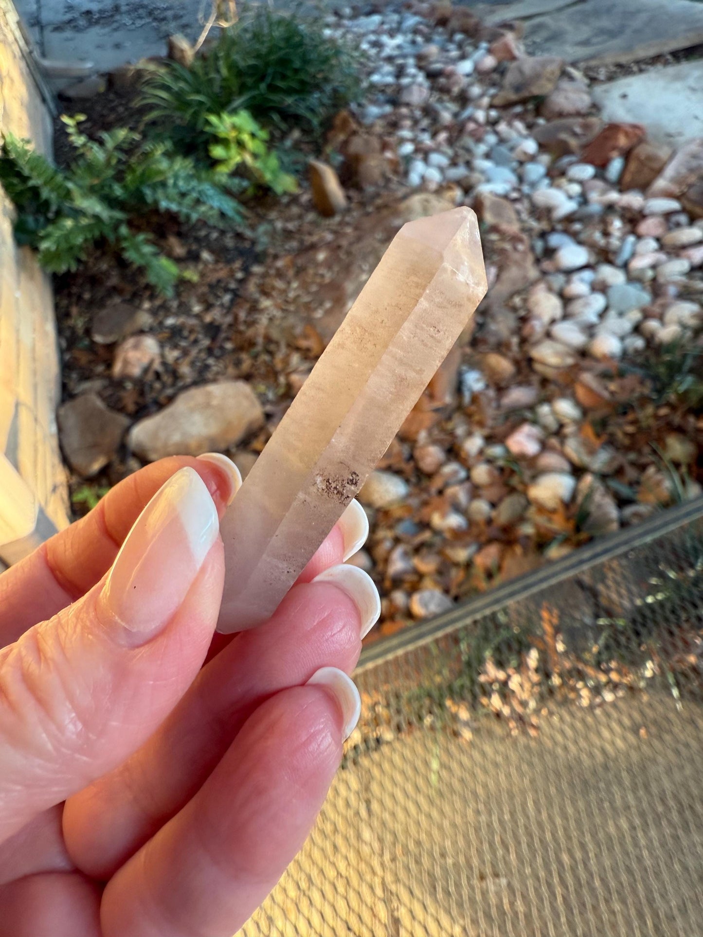 Strawberry Pink Mint Lemurian wand, new, high quality, striations, crystal healing, 2.25”, premium