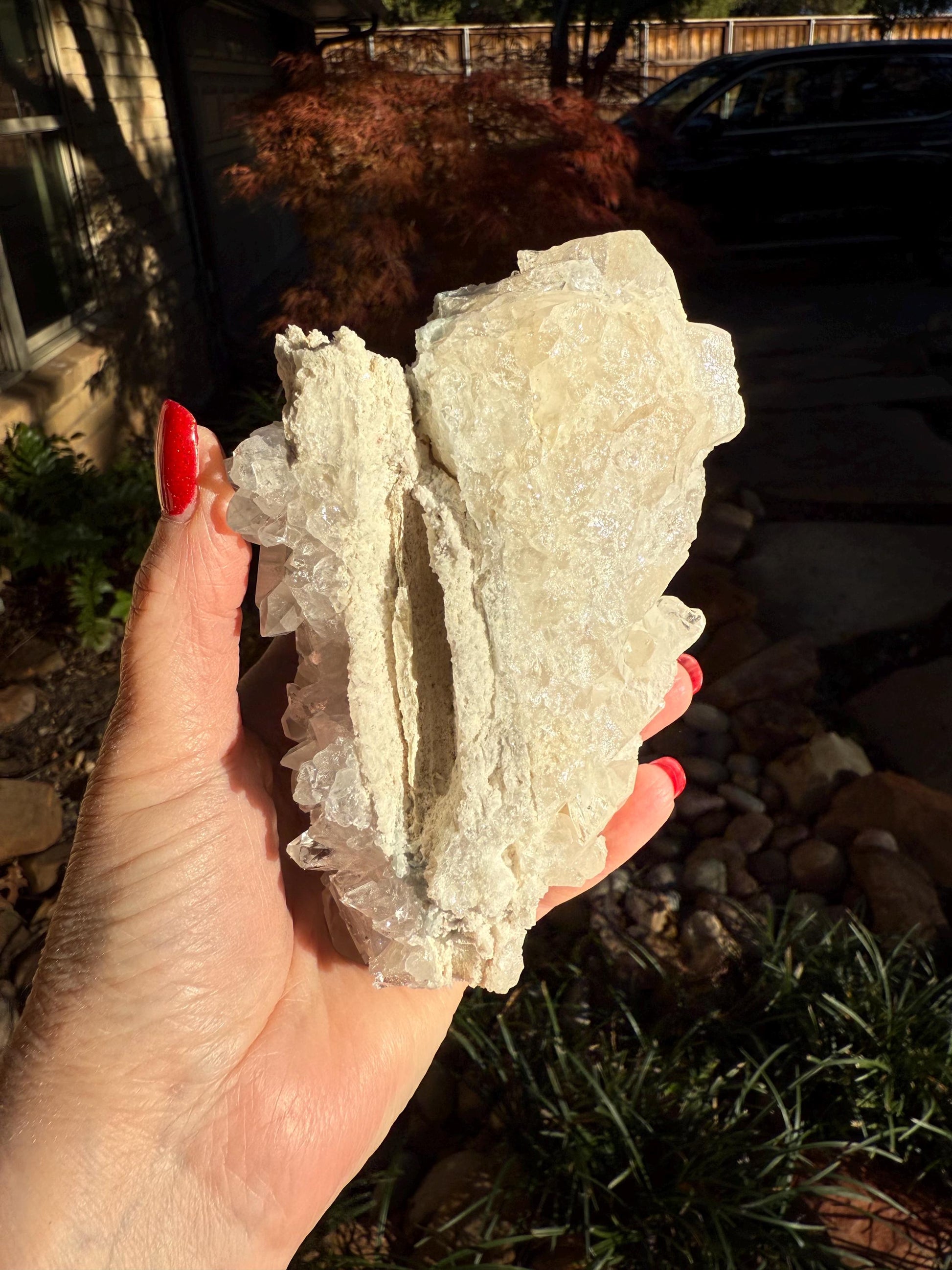 Large Dumortierite in Quartz cluster bed, gorgeous and so rare, Brazil, high vibration crystal healing