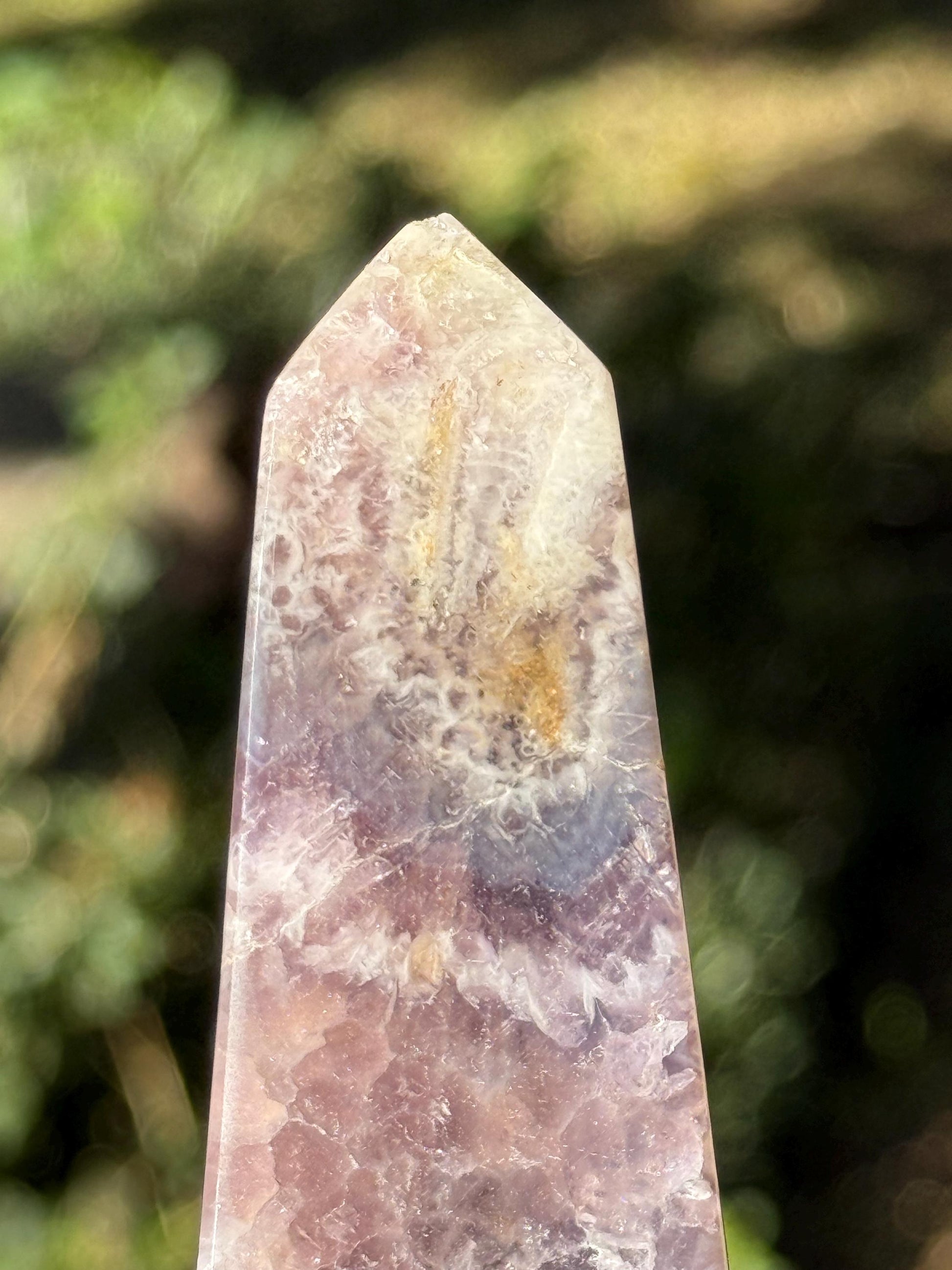 Amethyst Tower Point, 5.25”, crystal healing, high vibration crystals, gifts, palm stone