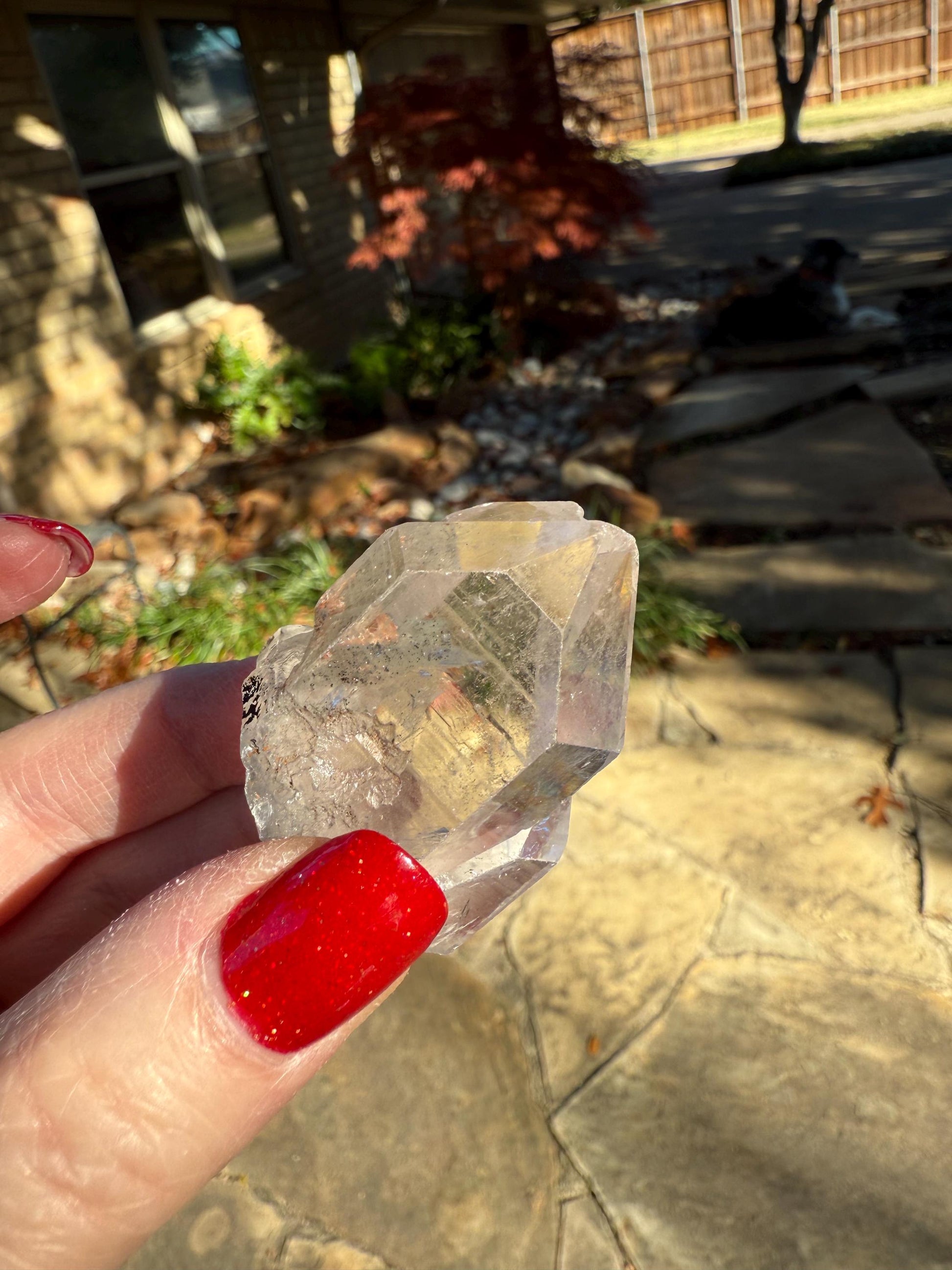 Lemurian Point Twin Tip with Pyrite & Hematite, high vibration crystals, Lost Magick Group, healing, gift