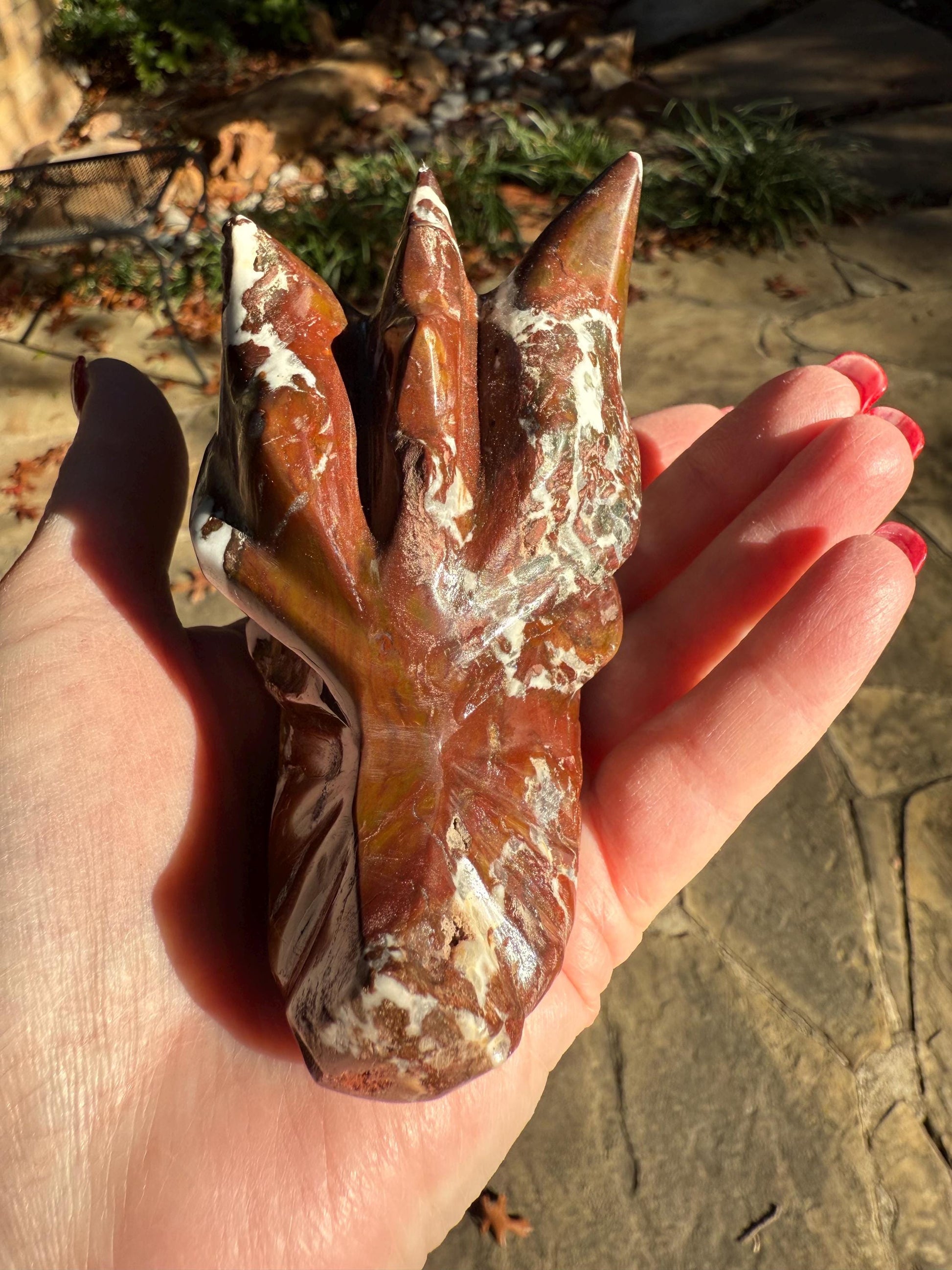 Red Jasper Dragon Skull, 3.75”, altar, gifts, high vibration crystals, crystal healing