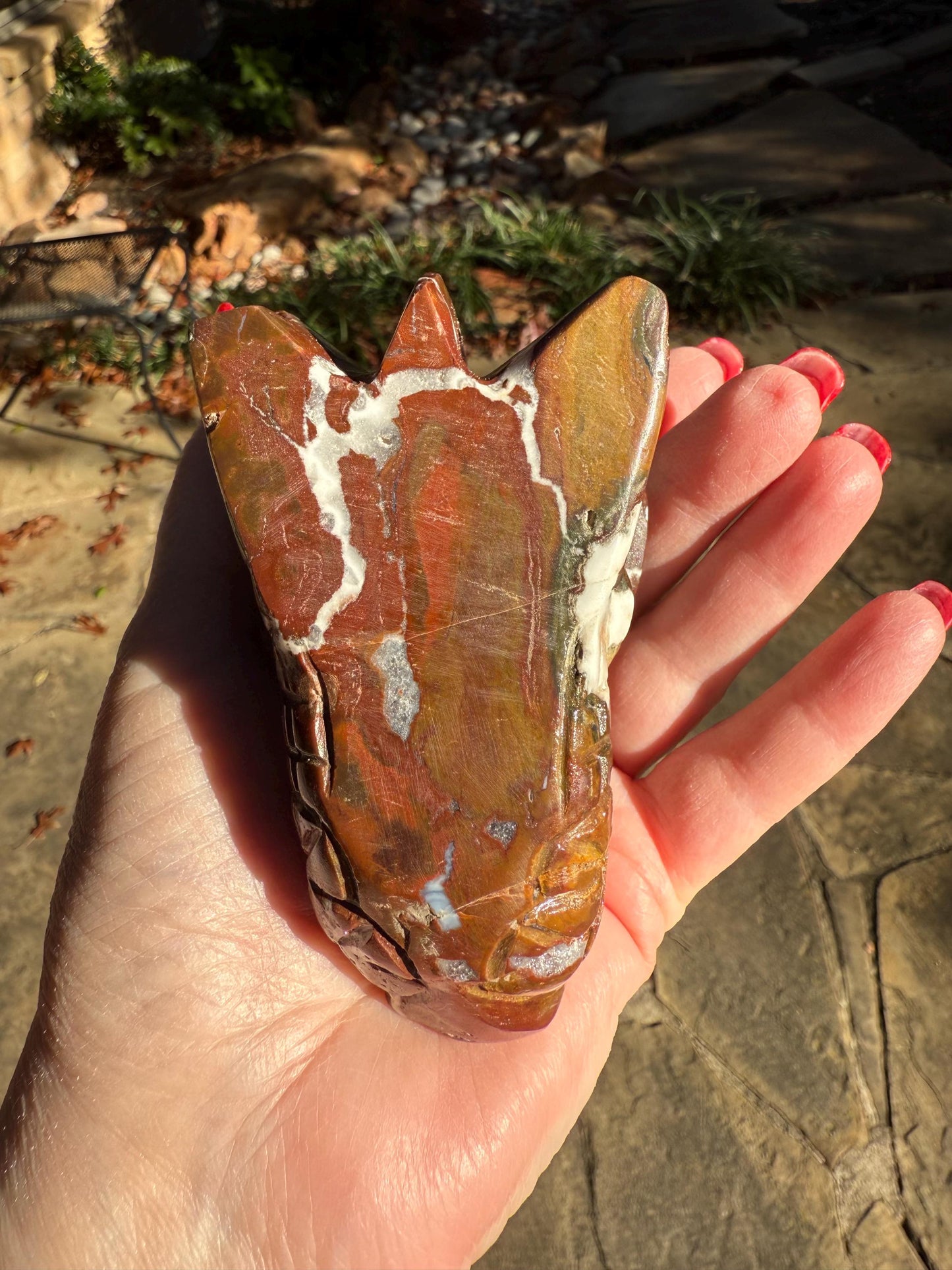 Red Jasper Dragon Skull, 3.75”, altar, gifts, high vibration crystals, crystal healing