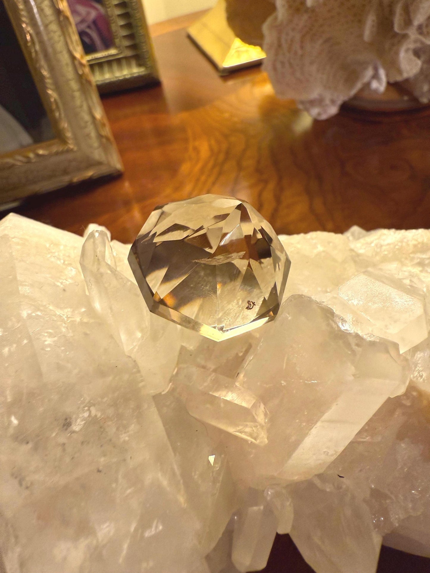 Smoky Lemurian Diamond, stunning carving, new, 1”, Brazil, high vibration crystal healing, crystals, altar, gift