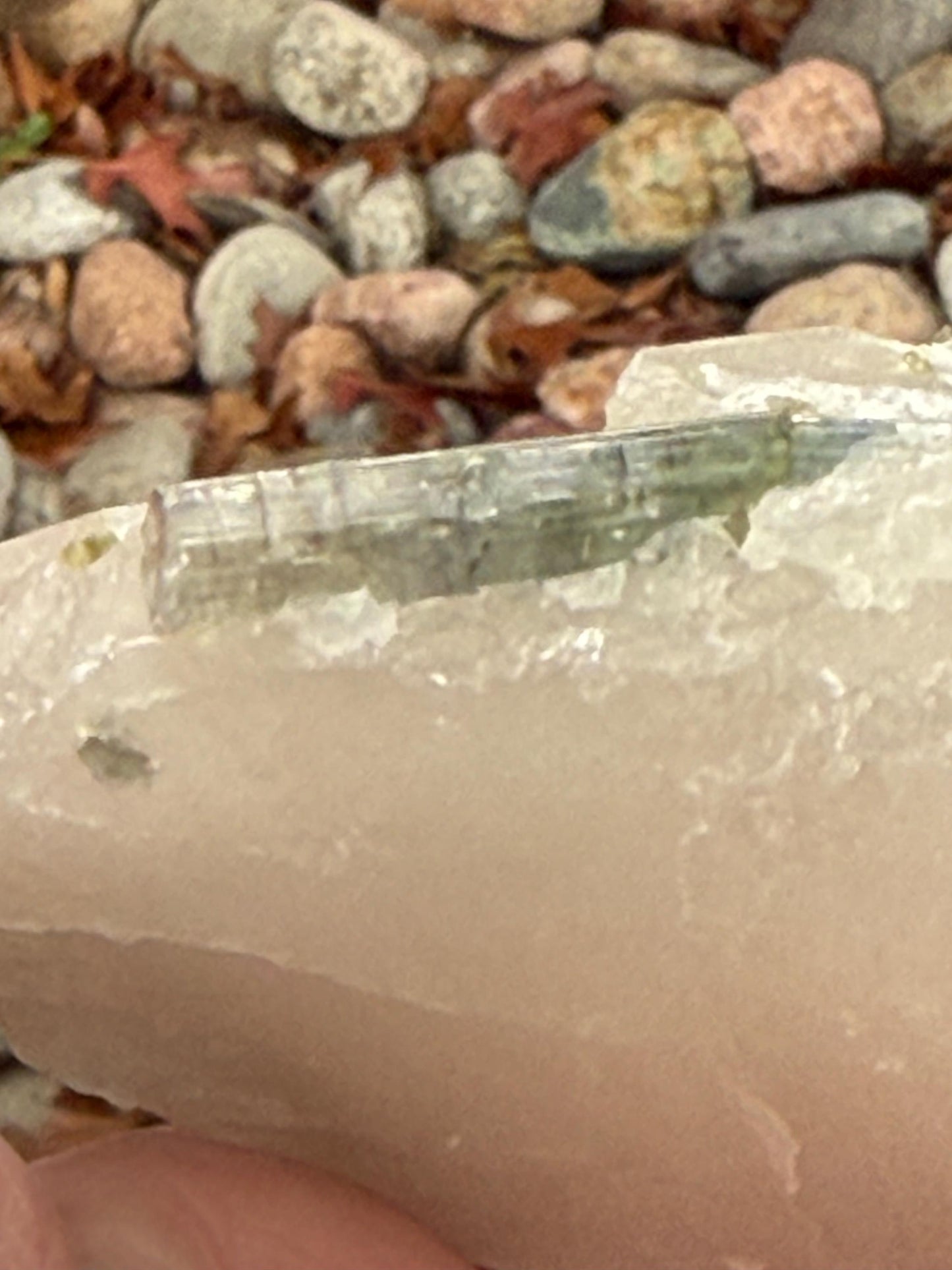 Large Green Tourmaline in Quartz with inner rod, stunning raw altar piece 7 oz, high vibration crystals, 3”