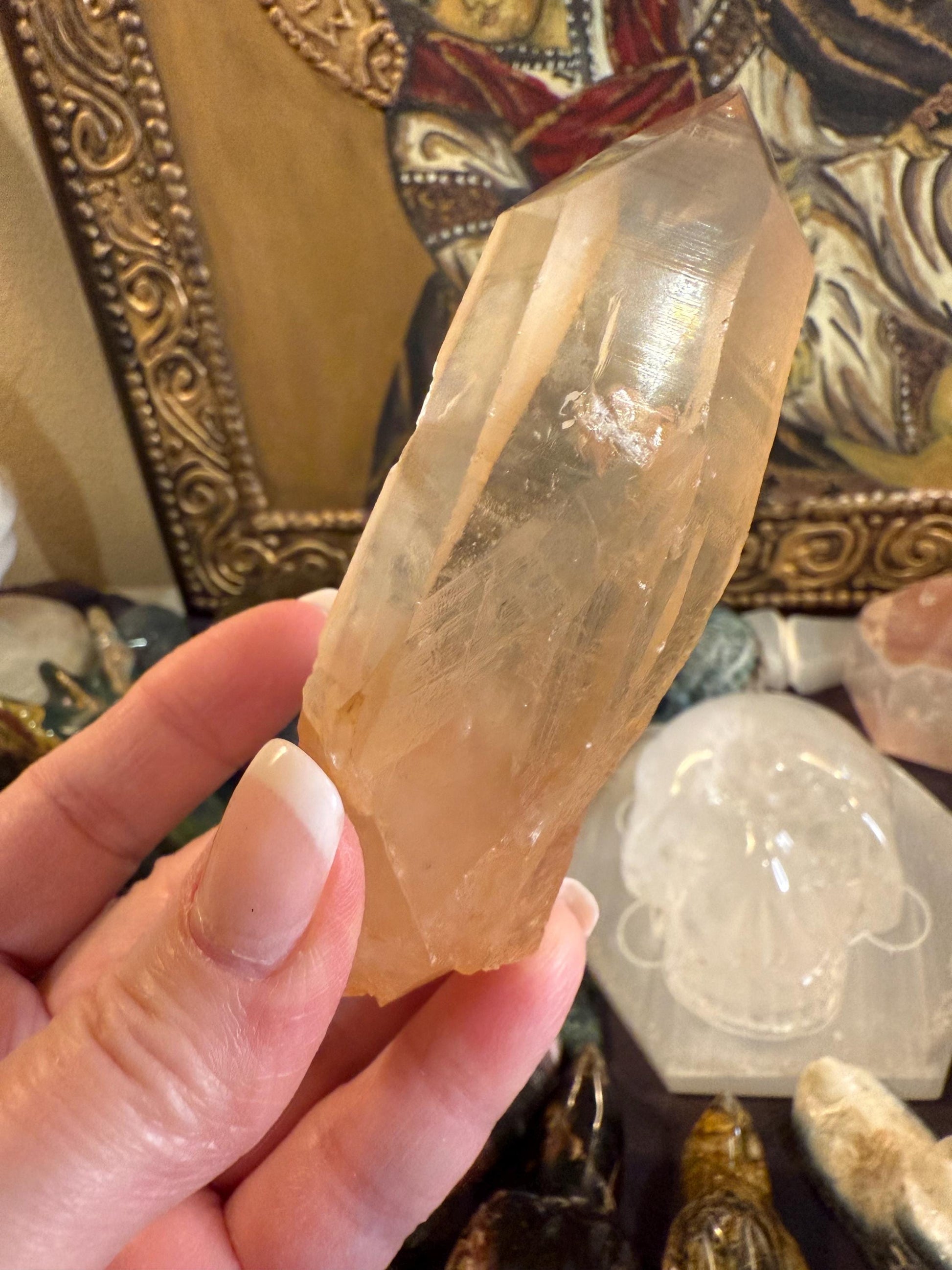 Rare Record Keeper Gold Lemurian, new, high quality, 4”, crystal healing, gift