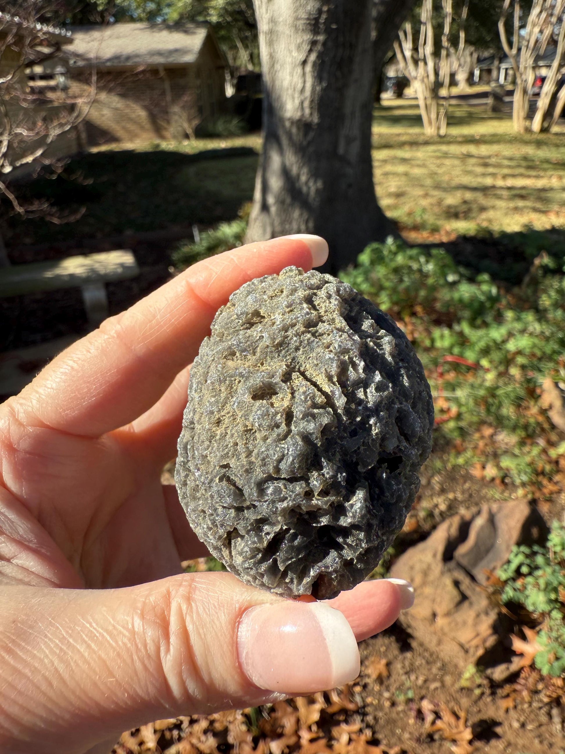 Large Agni Manitite Tektite Palm Stone, Tumbled, 2.25”, new in shop and hand-collected, high vibration crystals