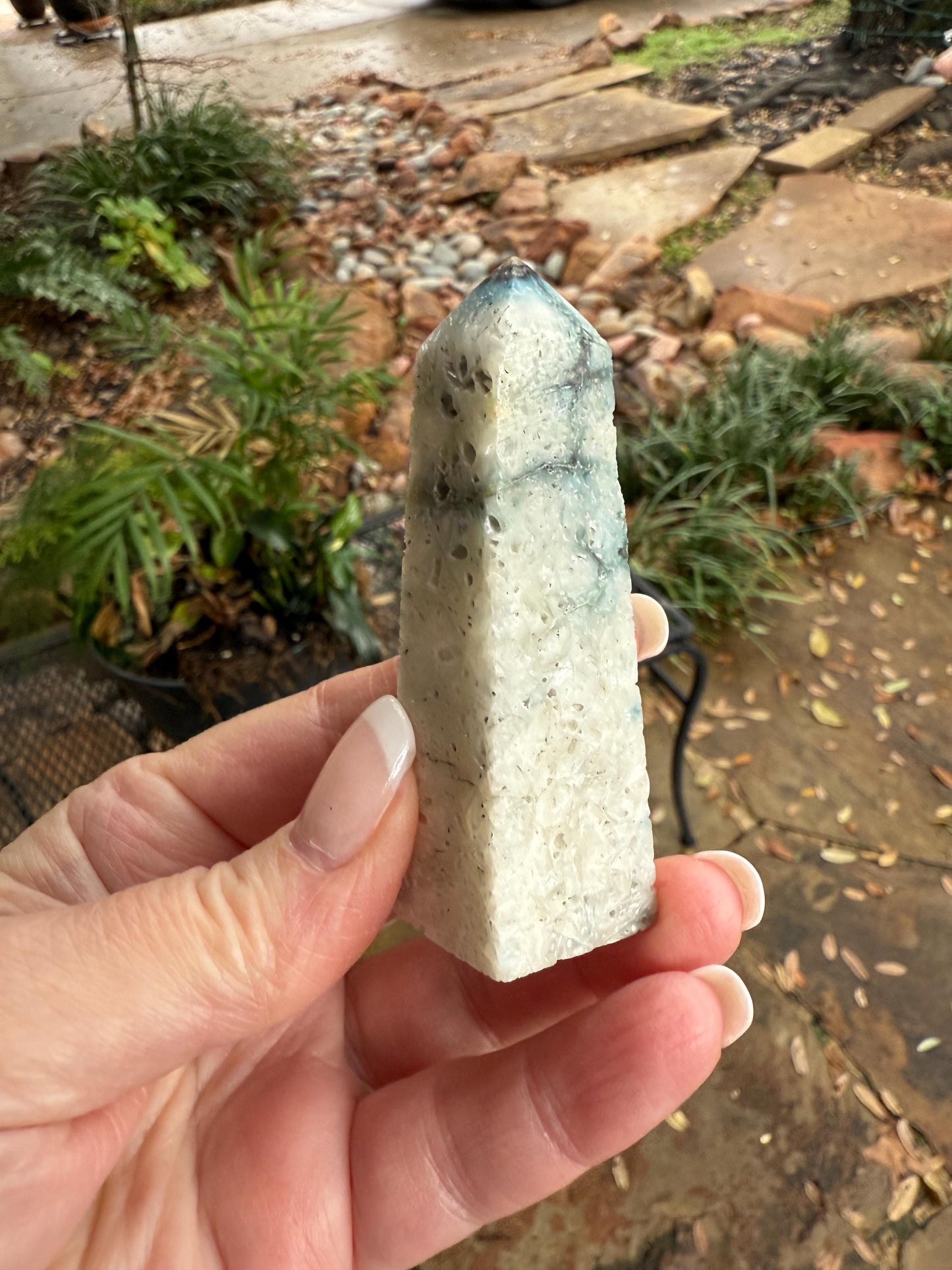 Nakauriite tower, Blue Ice, Glacierite, 3”, new, gift, altar, crystals, high vibration crystals, rare