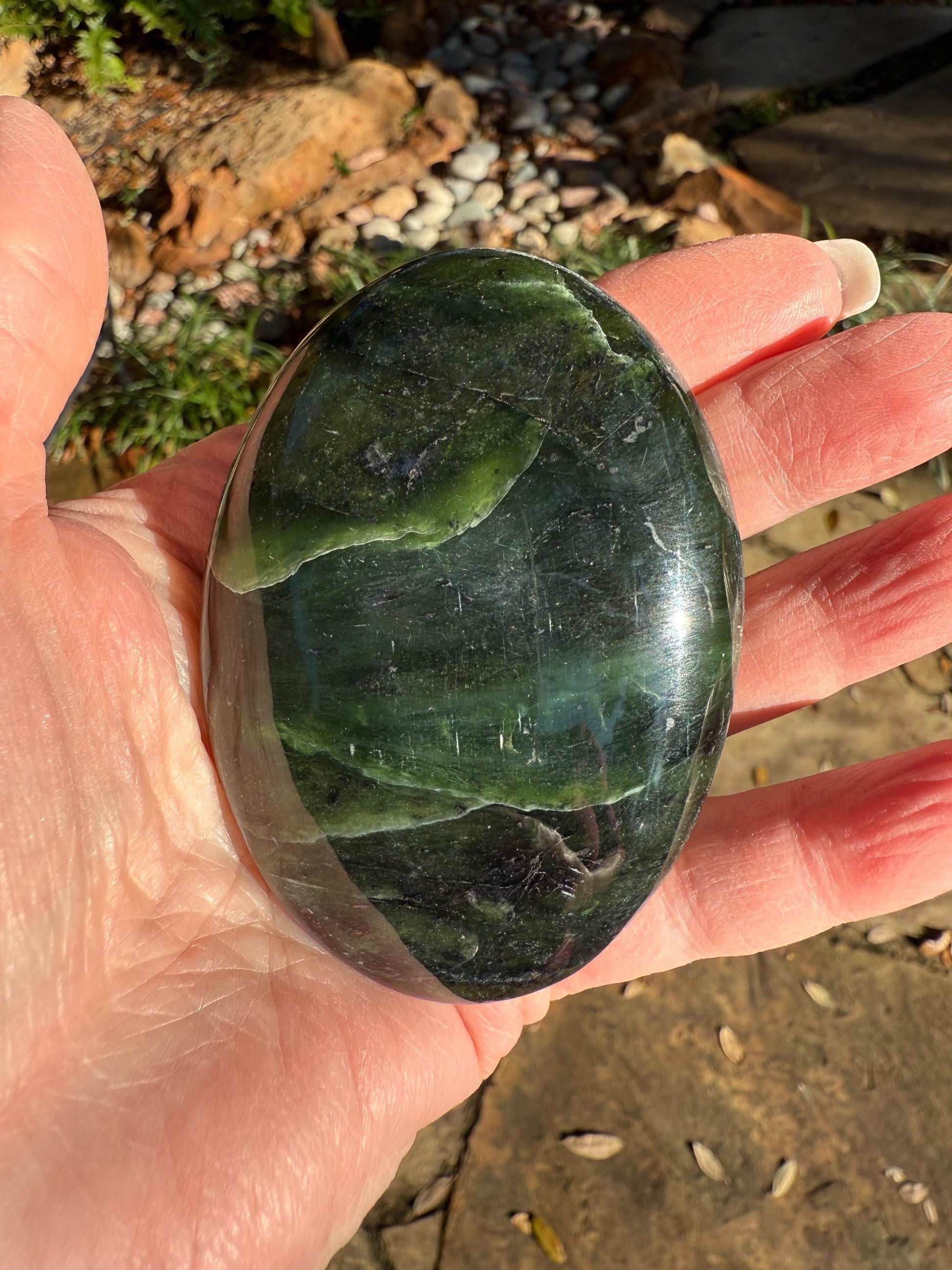 New Serpentine Palm Stone, 3”, New, Crystal Healing, Gift, Altar, High Vibration Crystals