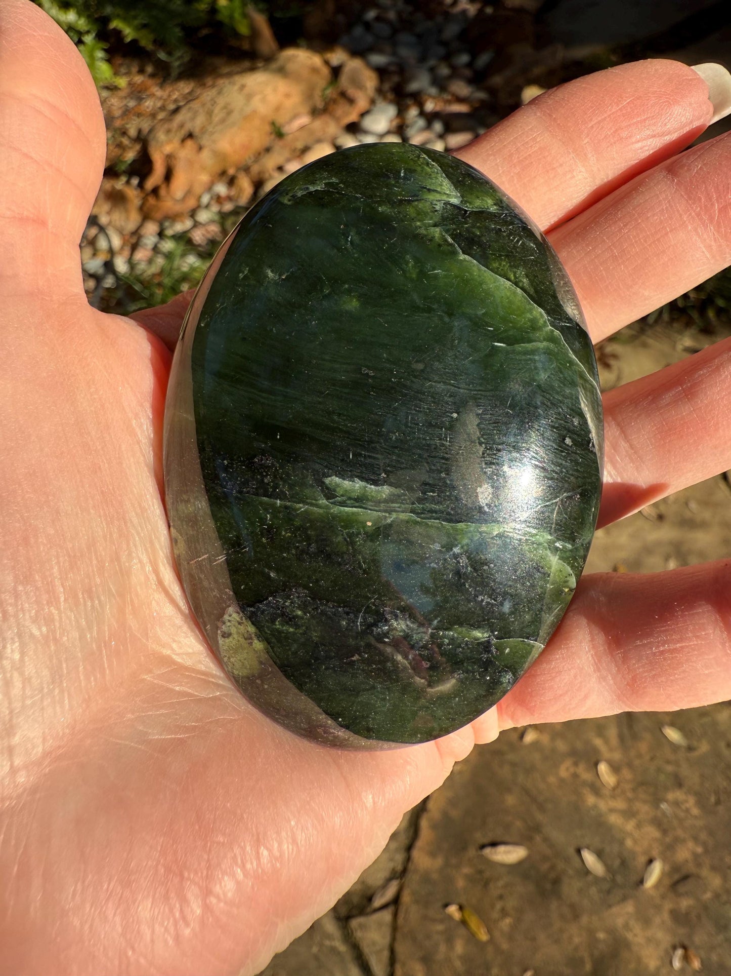 New Serpentine Palm Stone, 3”, New, Crystal Healing, Gift, Altar, High Vibration Crystals