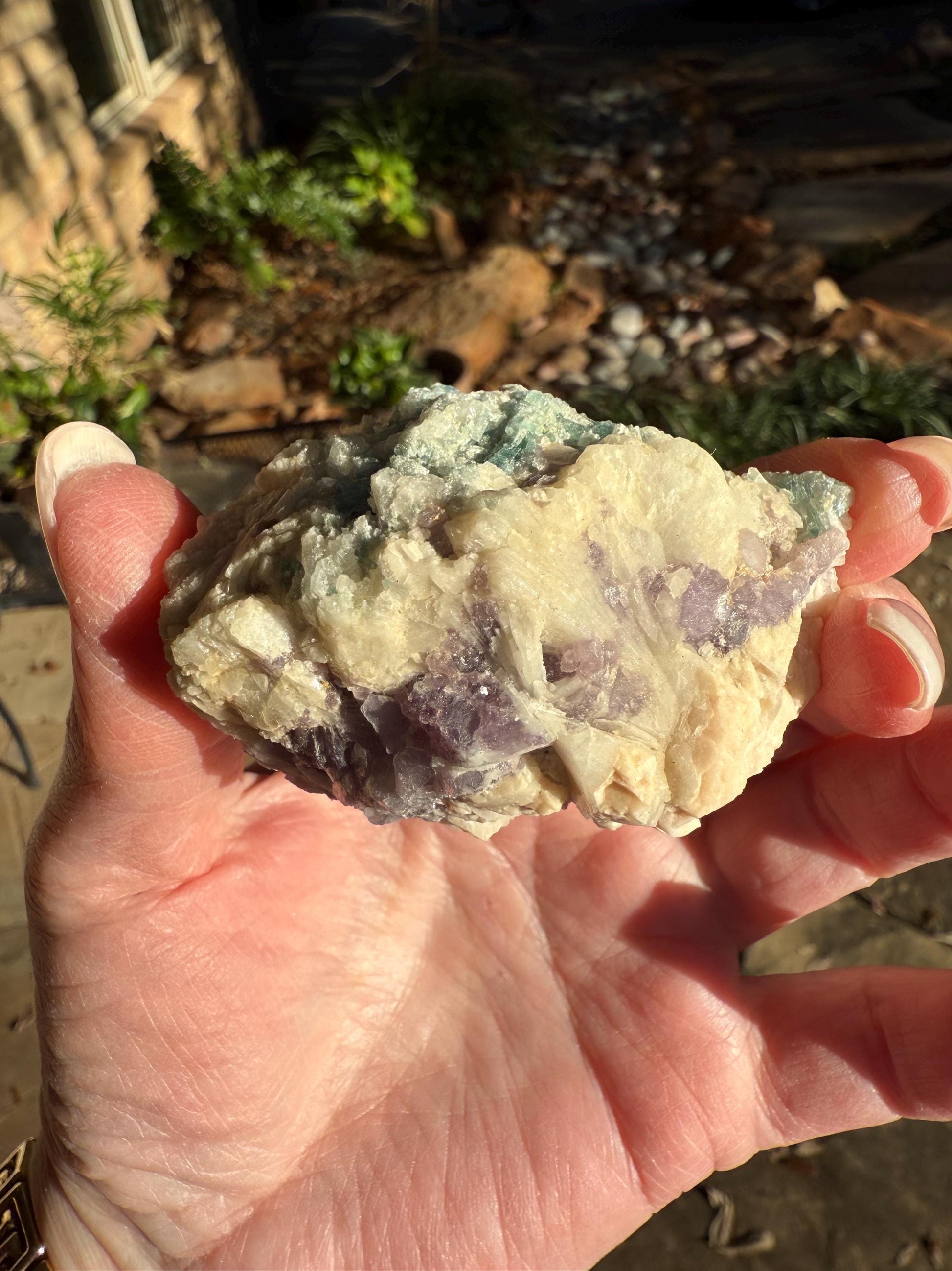 Blue-Green Tourmaline in Quartz, stunning raw altar piece, high vibration crystals, 2.5”