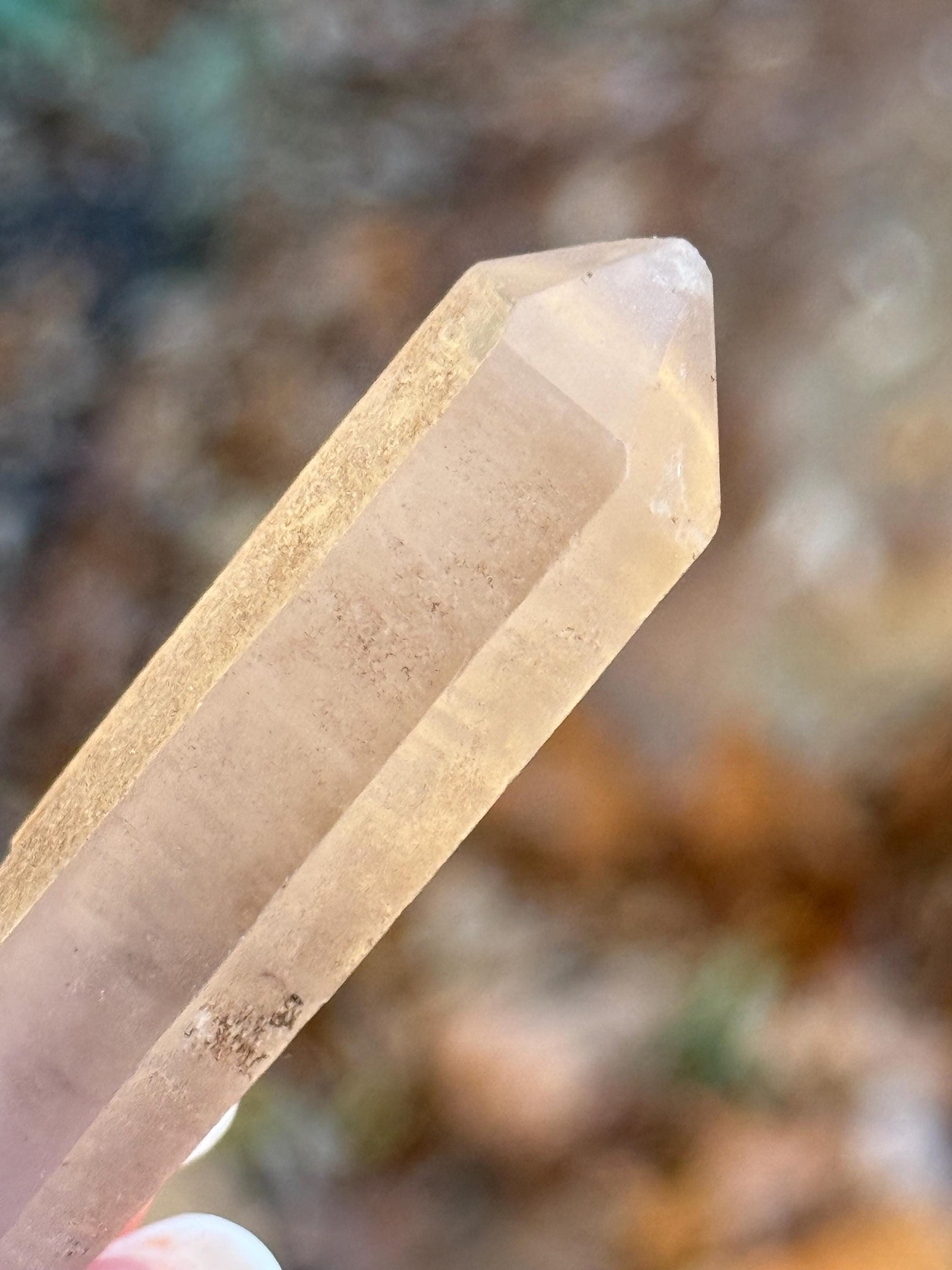 Strawberry Pink Mint Lemurian wand, new, high quality, striations, crystal healing, 2.25”, premium