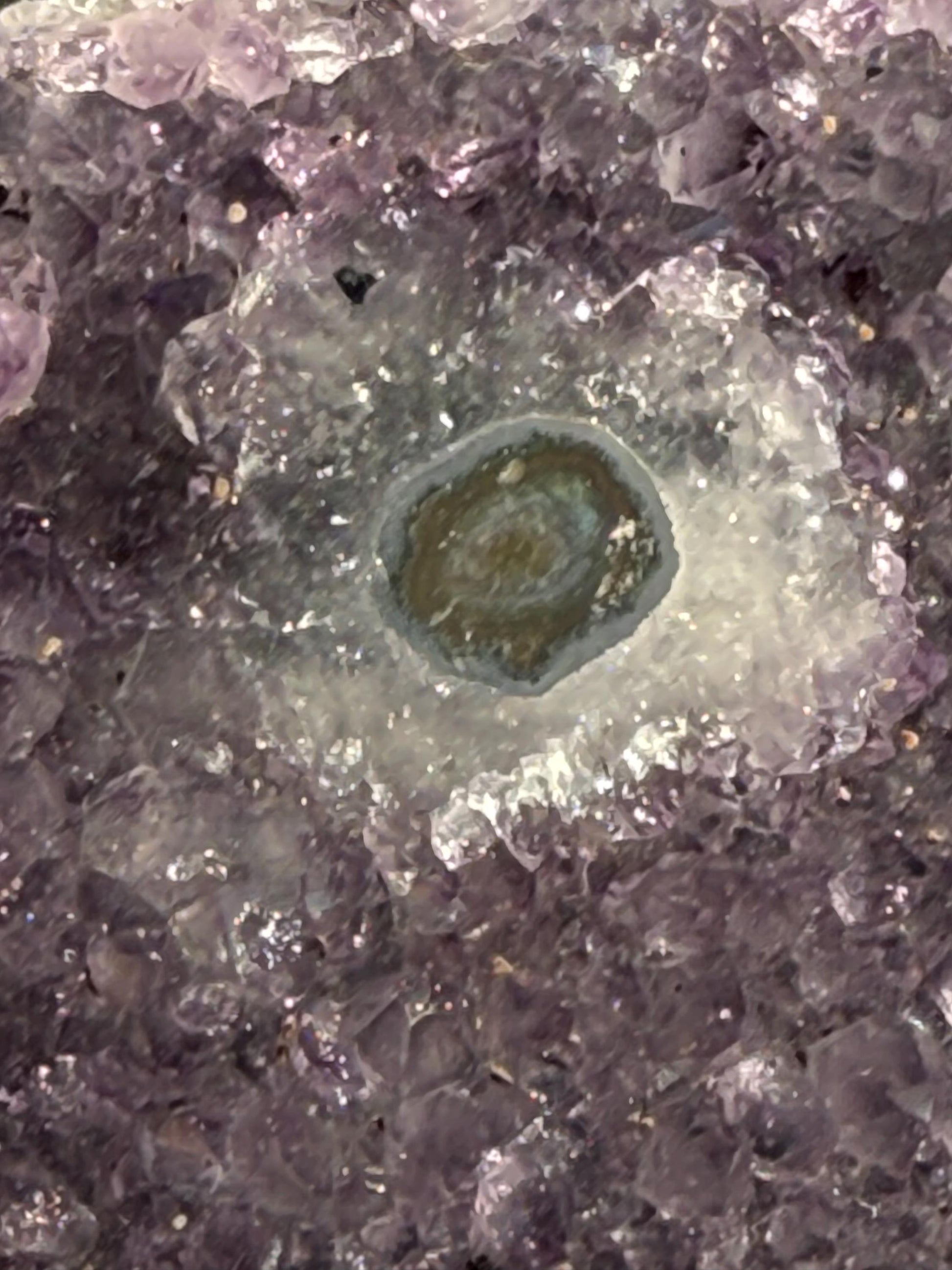 Galaxy Stalactite Double Eyes Amethyst Bed, 4”, altar, gift, crystals, high vibration crystals