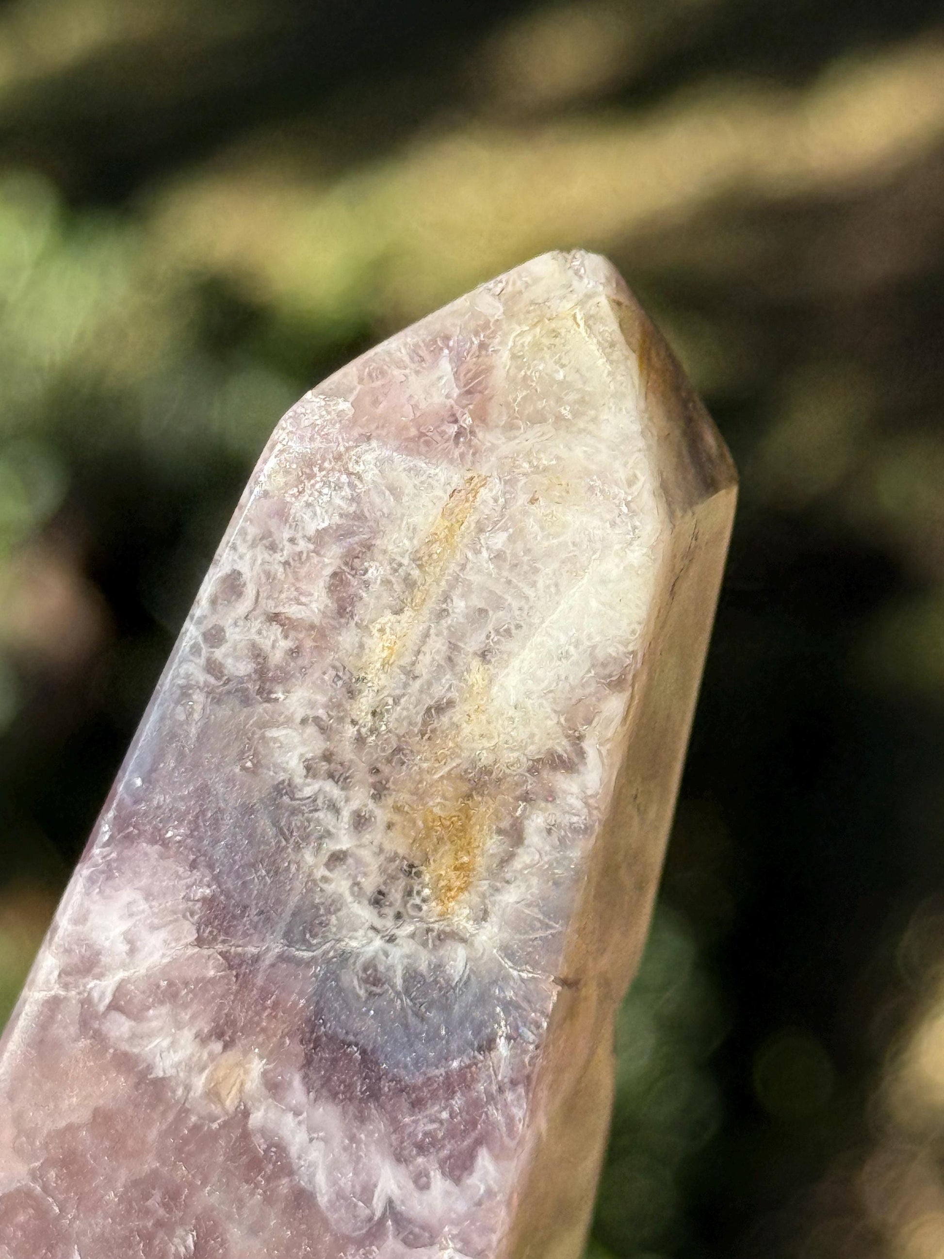 Amethyst Tower Point, 5.25”, crystal healing, high vibration crystals, gifts, palm stone