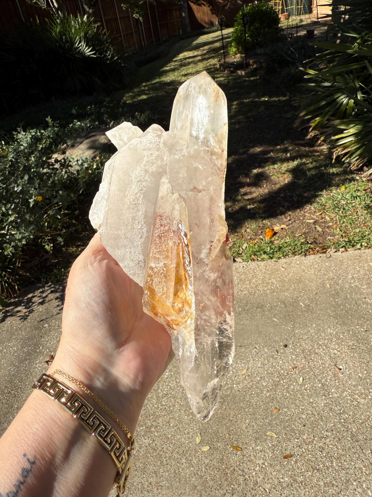 Sugared Laser Singing Lemurian Wand 9”, New, gift, altar, high vibration crystals