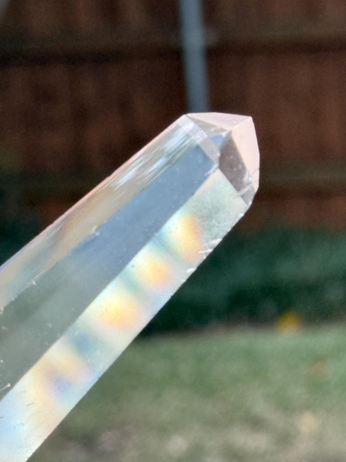 Magical Lemurian 6-side flat wand from Brazil, 6.25”, high vibration crystals, altar gift, AAA premium