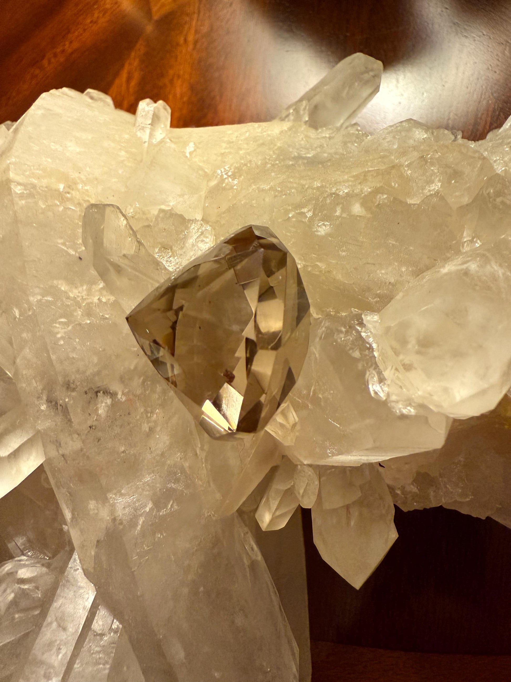 Smoky Lemurian Diamond, stunning carving, new, 1”, Brazil, high vibration crystal healing, crystals, altar, gift