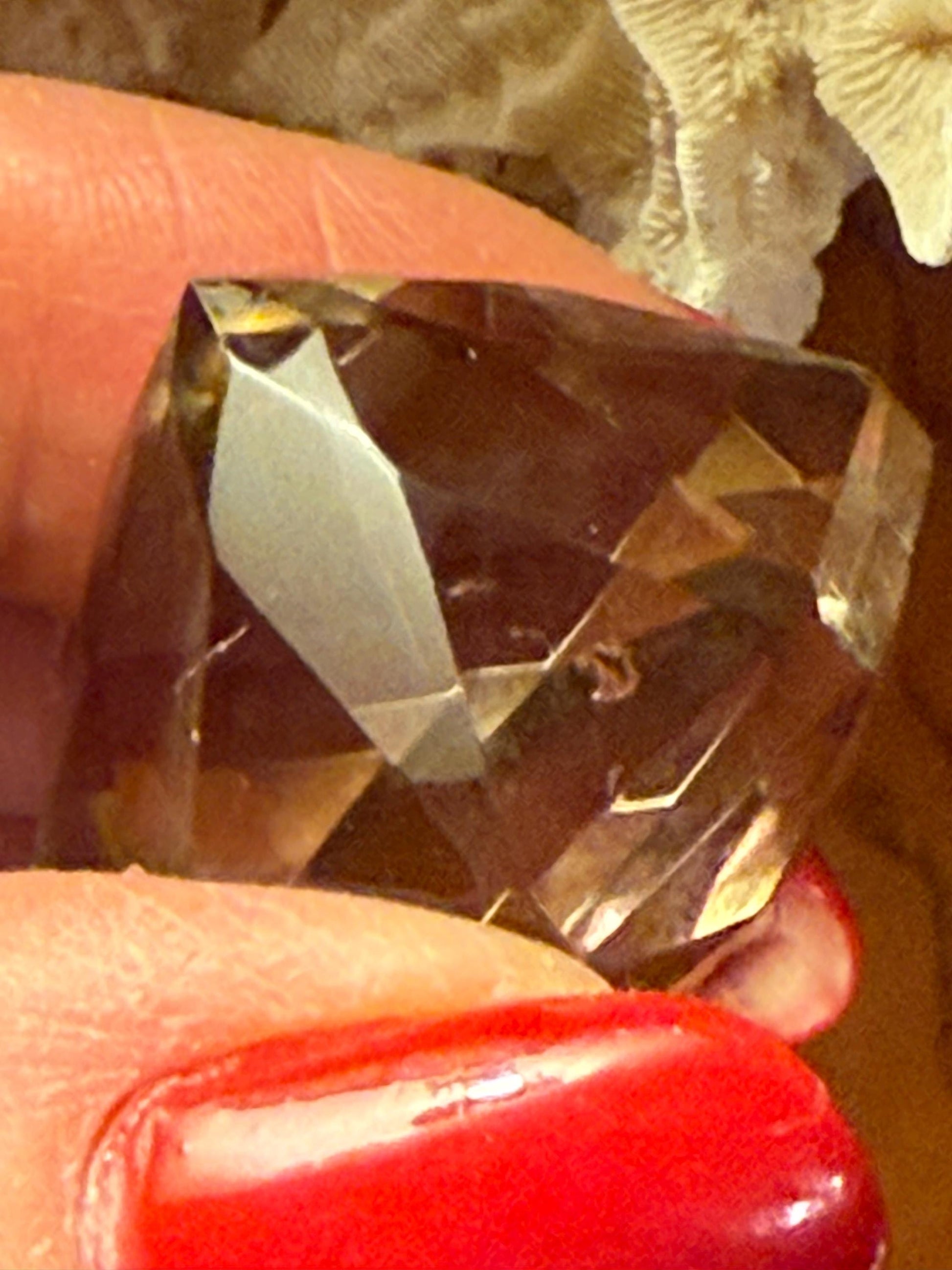 Smoky Lemurian Diamond, stunning carving, new, 1”, Brazil, high vibration crystal healing, crystals, altar, gift