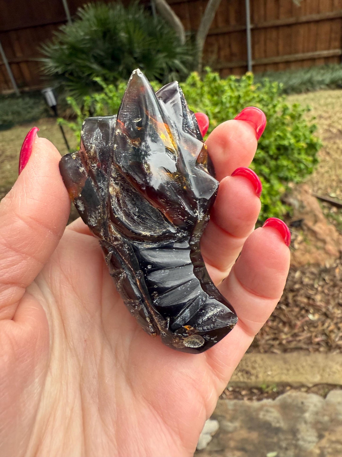 Amber Dragon 2.75”, Rare, Crystal Healing, High Vibration Crystals, altar, gift, authentic amber