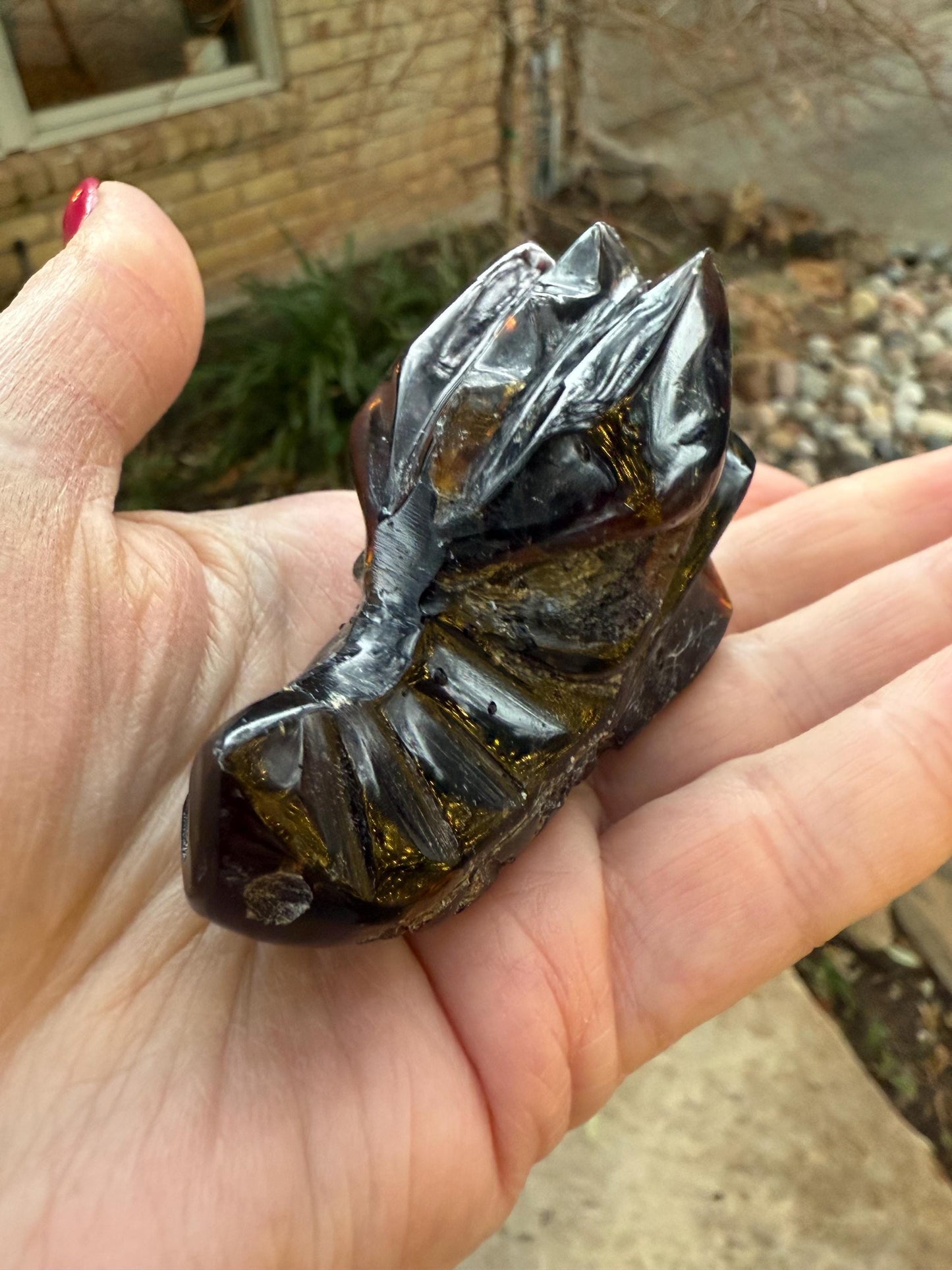 Amber Dragon 2.5”, Rare, Crystal Healing, High Vibration Crystals, altar, gift, authentic amber