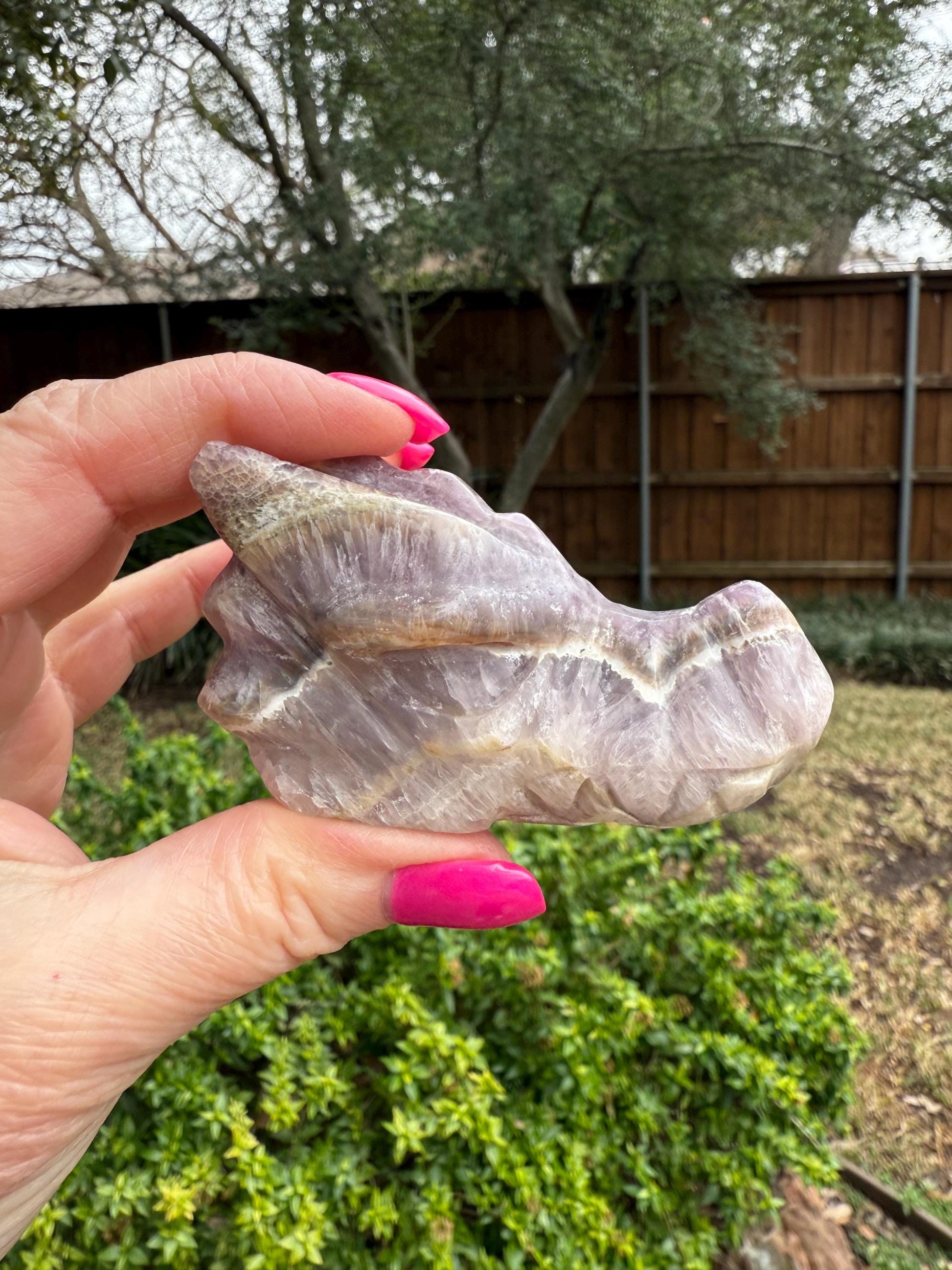 Amethyst Dragon, New palm stone dragon, 3.25”, crystal healing, gifts, altar, high vibration crystals