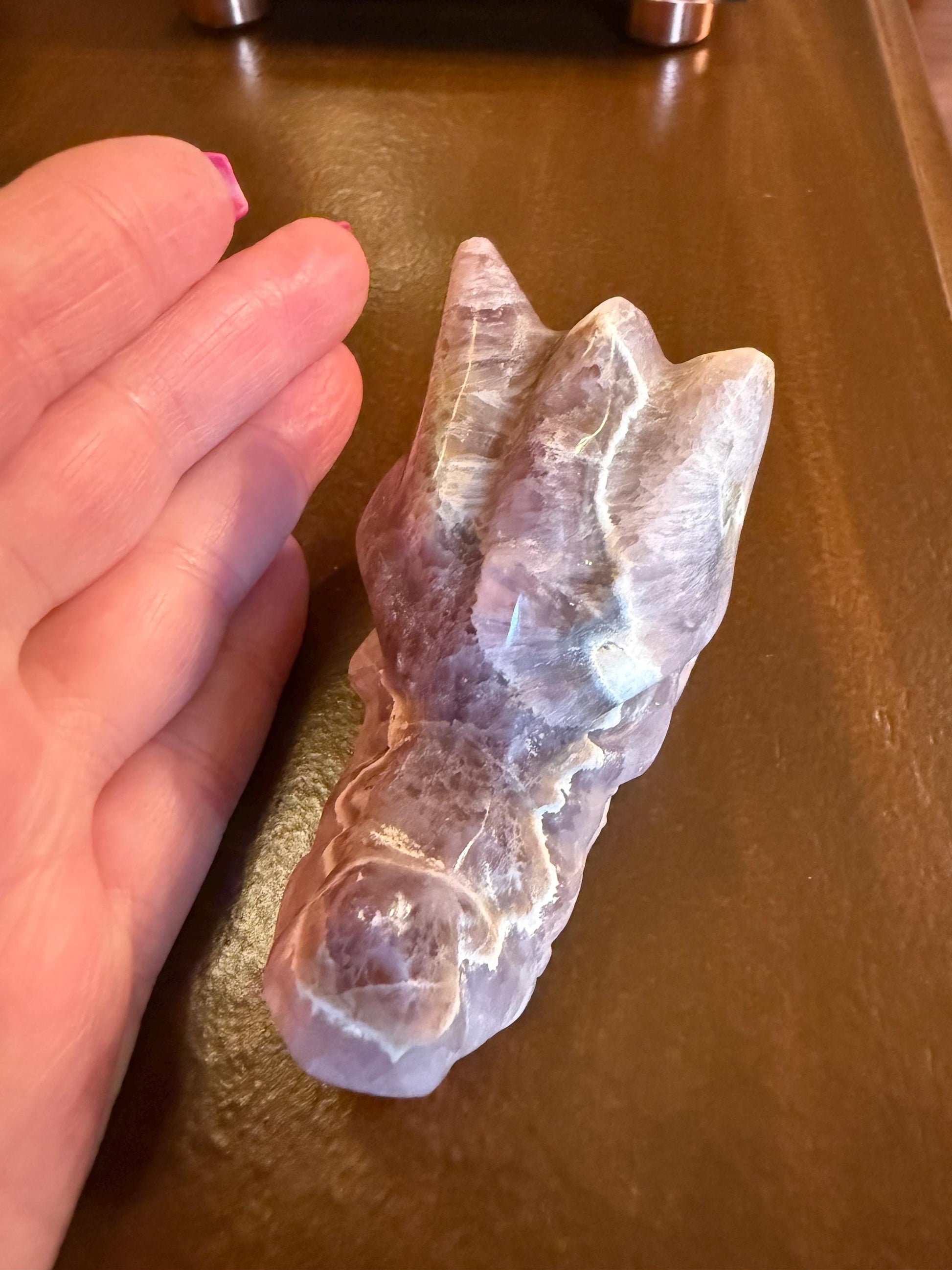 Amethyst Dragon, New palm stone dragon, 3.25”, crystal healing, gifts, altar, high vibration crystals
