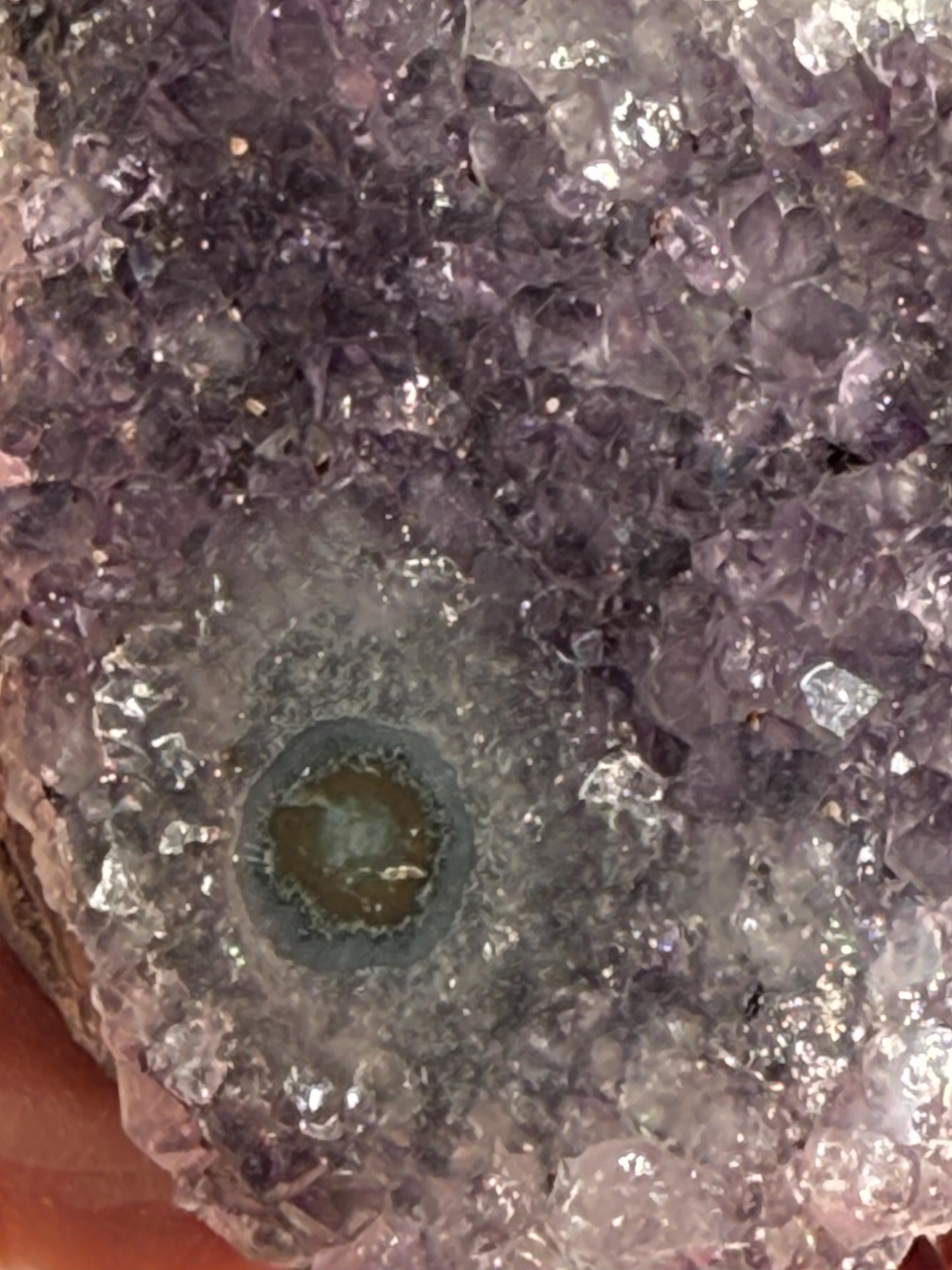 Galaxy Stalactite Double Eyes Amethyst Bed, 4”, altar, gift, crystals, high vibration crystals