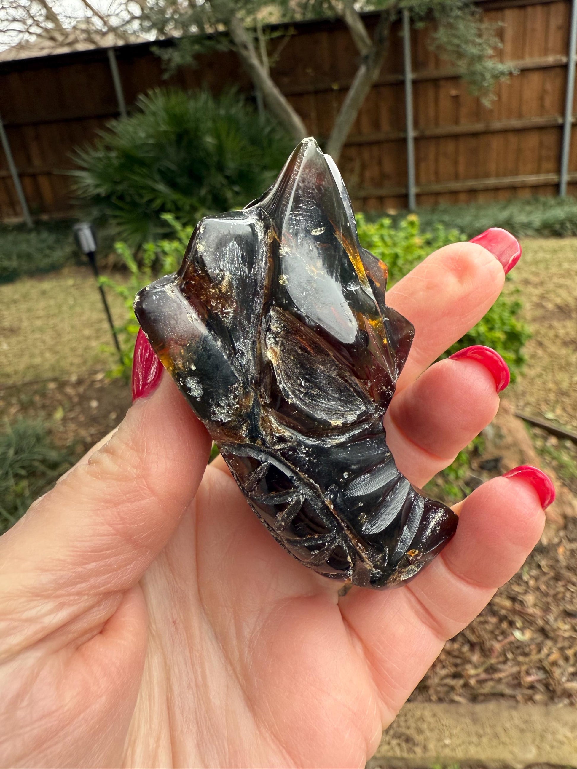 Amber Dragon 2.75”, Rare, Crystal Healing, High Vibration Crystals, altar, gift, authentic amber