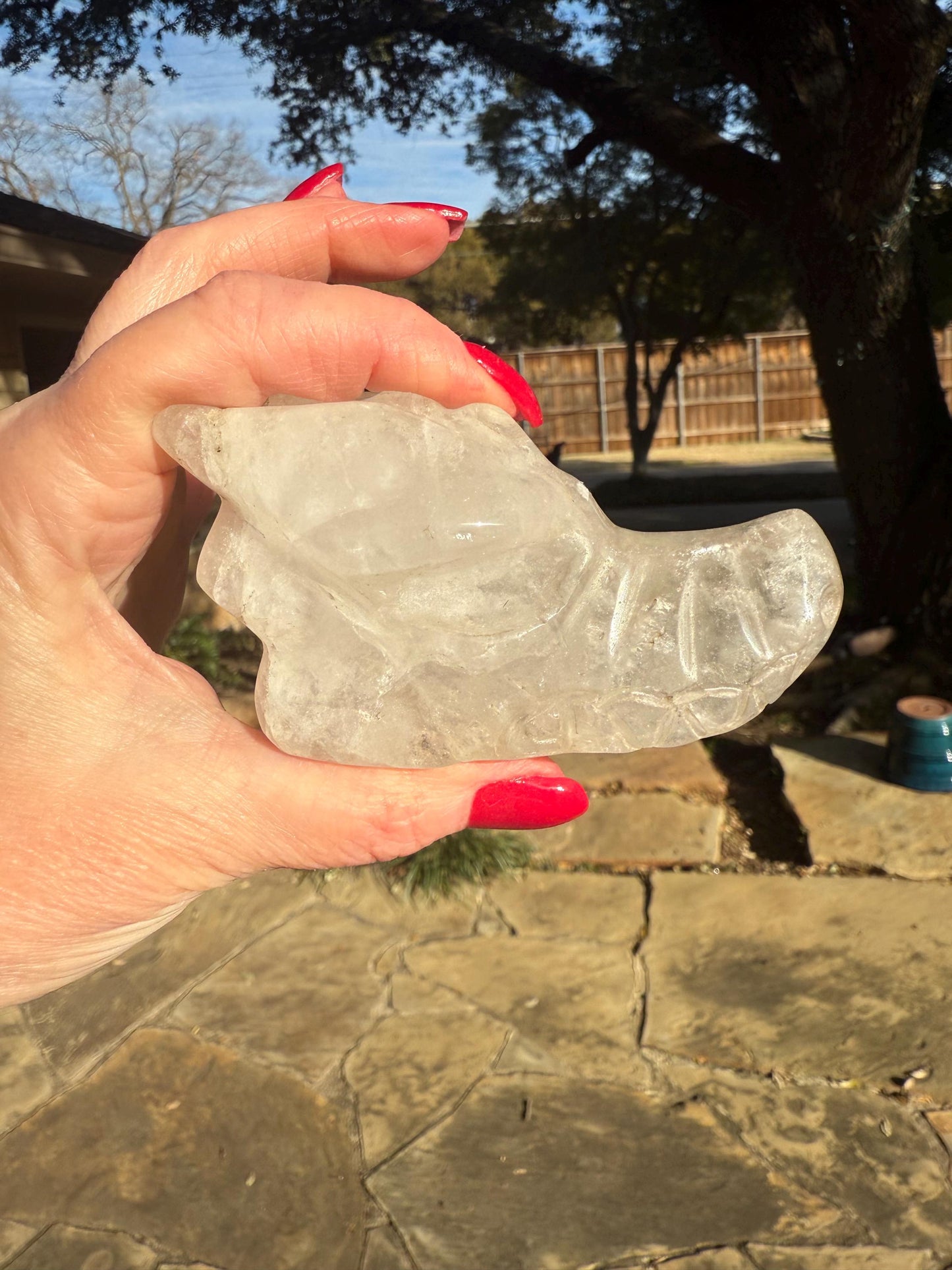 Quartz Crystal Dragon Head Skull, 3.5”, new, beautiful carving, crystals healing practice, gift, altar