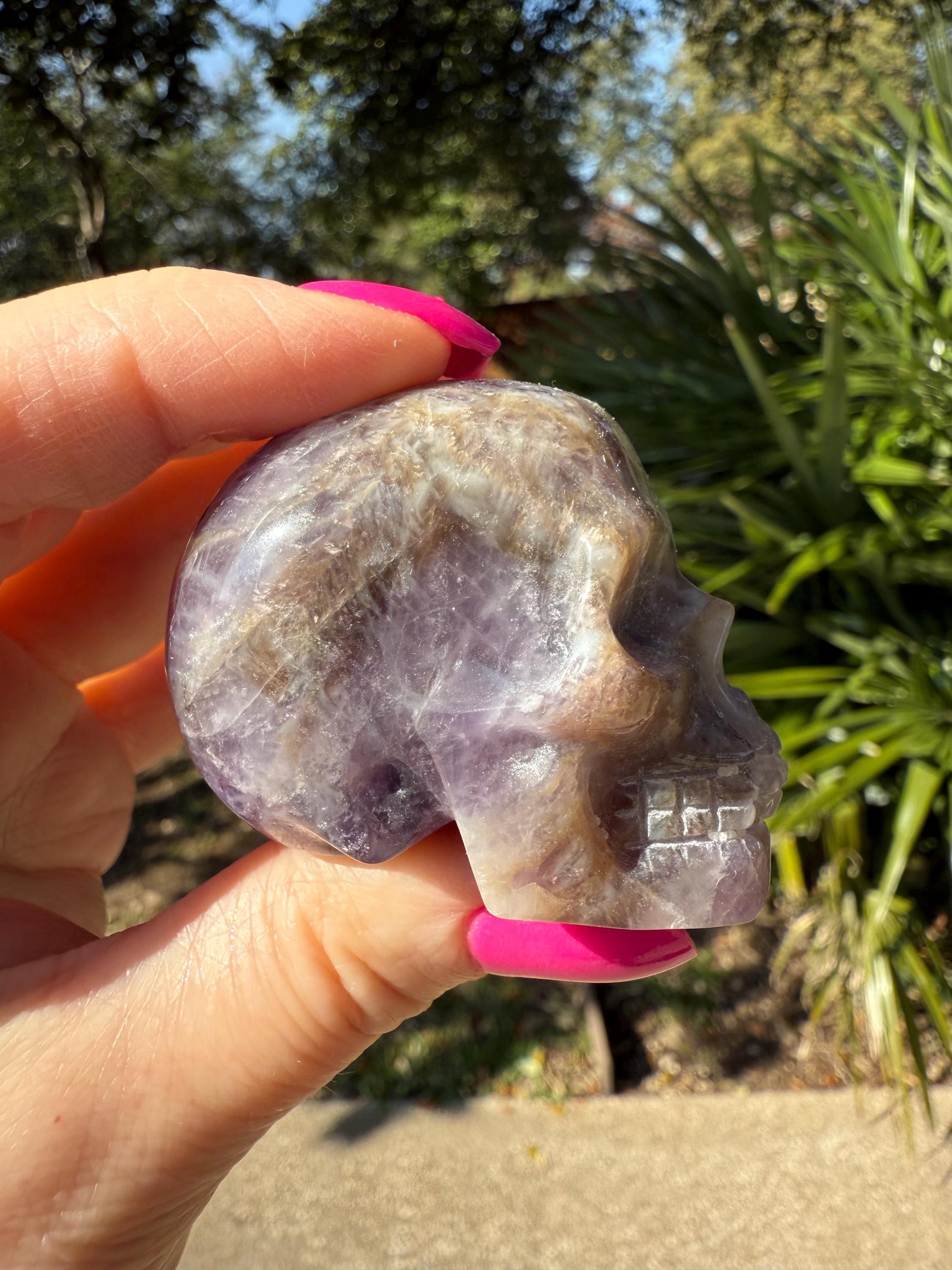 Amethyst Skull, 2”, high vibration crystal healing skull, gifts, crystal healing