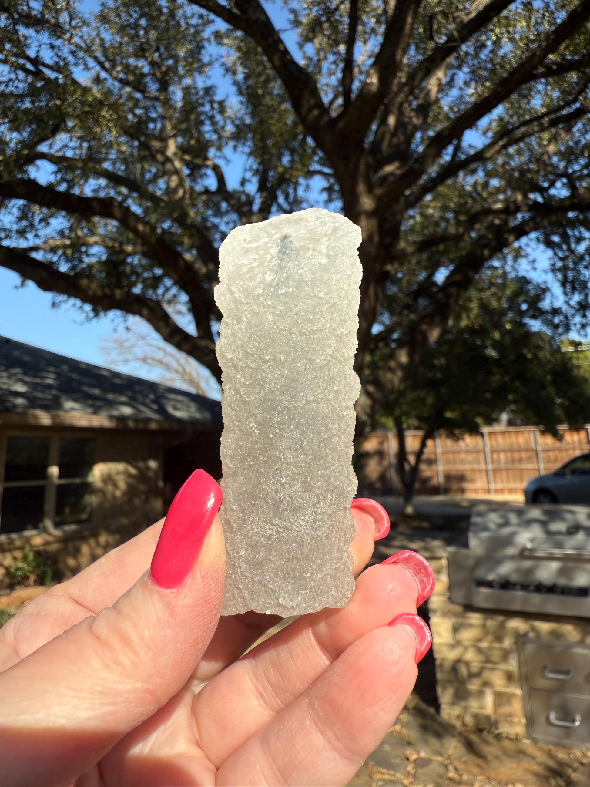 Crystalline Chalcedony Stalactite, Exquisite, New, crystal healing, high vibration crystals, 3”