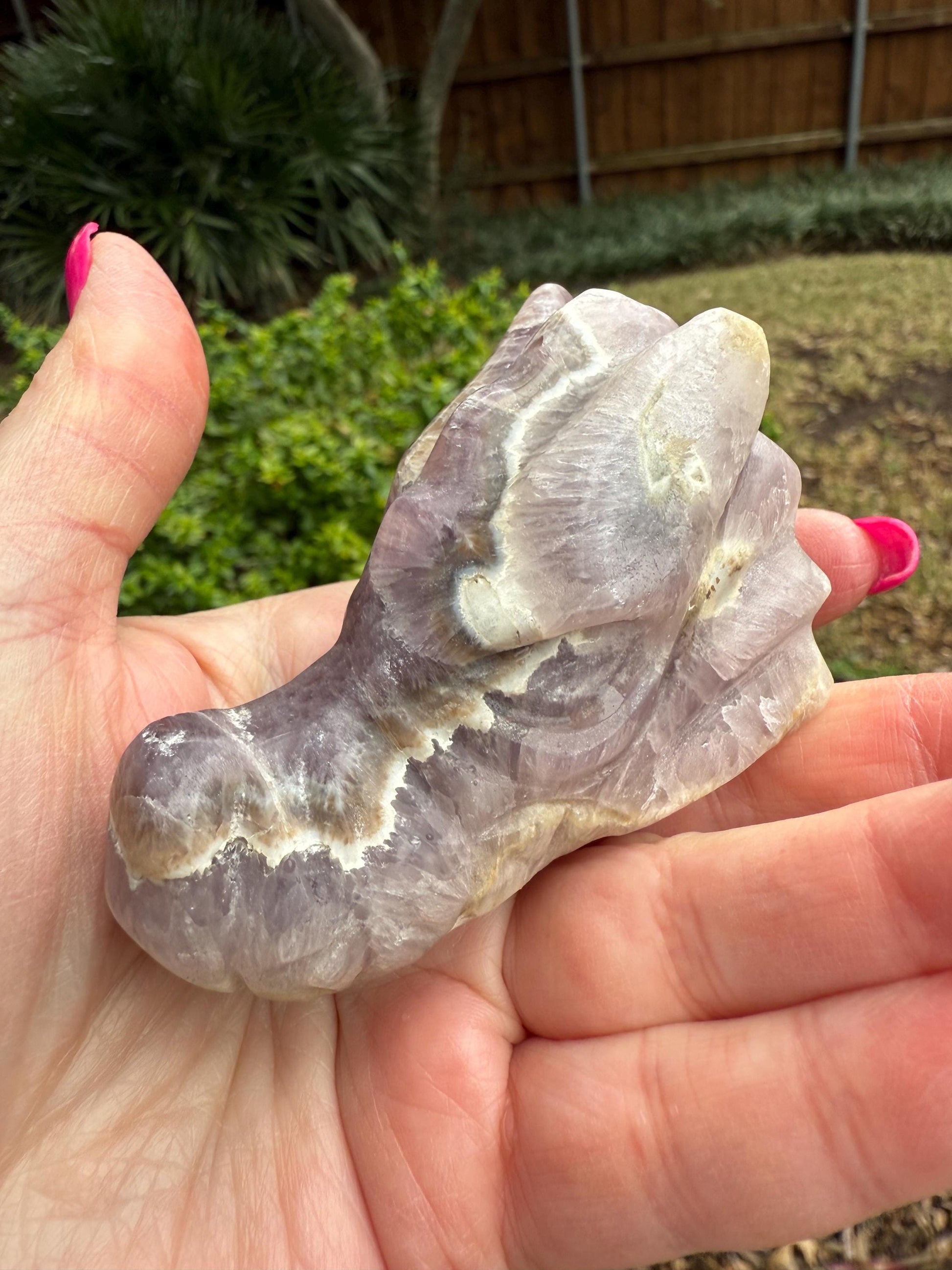 Amethyst Dragon, New palm stone dragon, 3.25”, crystal healing, gifts, altar, high vibration crystals