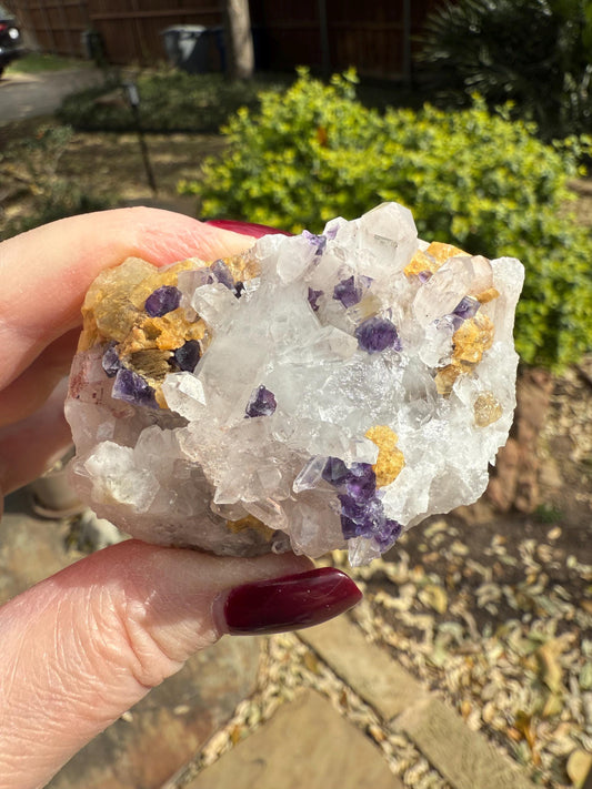 Quartz points with fluorite, Rare, Premium crystals, 2.5”